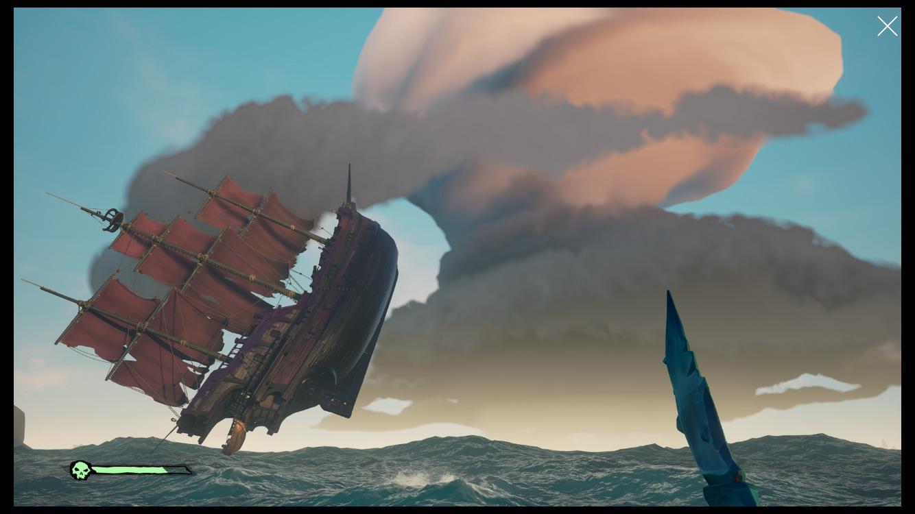 The strangest sea of thieves glitch I’ve ever encountered. I was sailing this galleon, then all