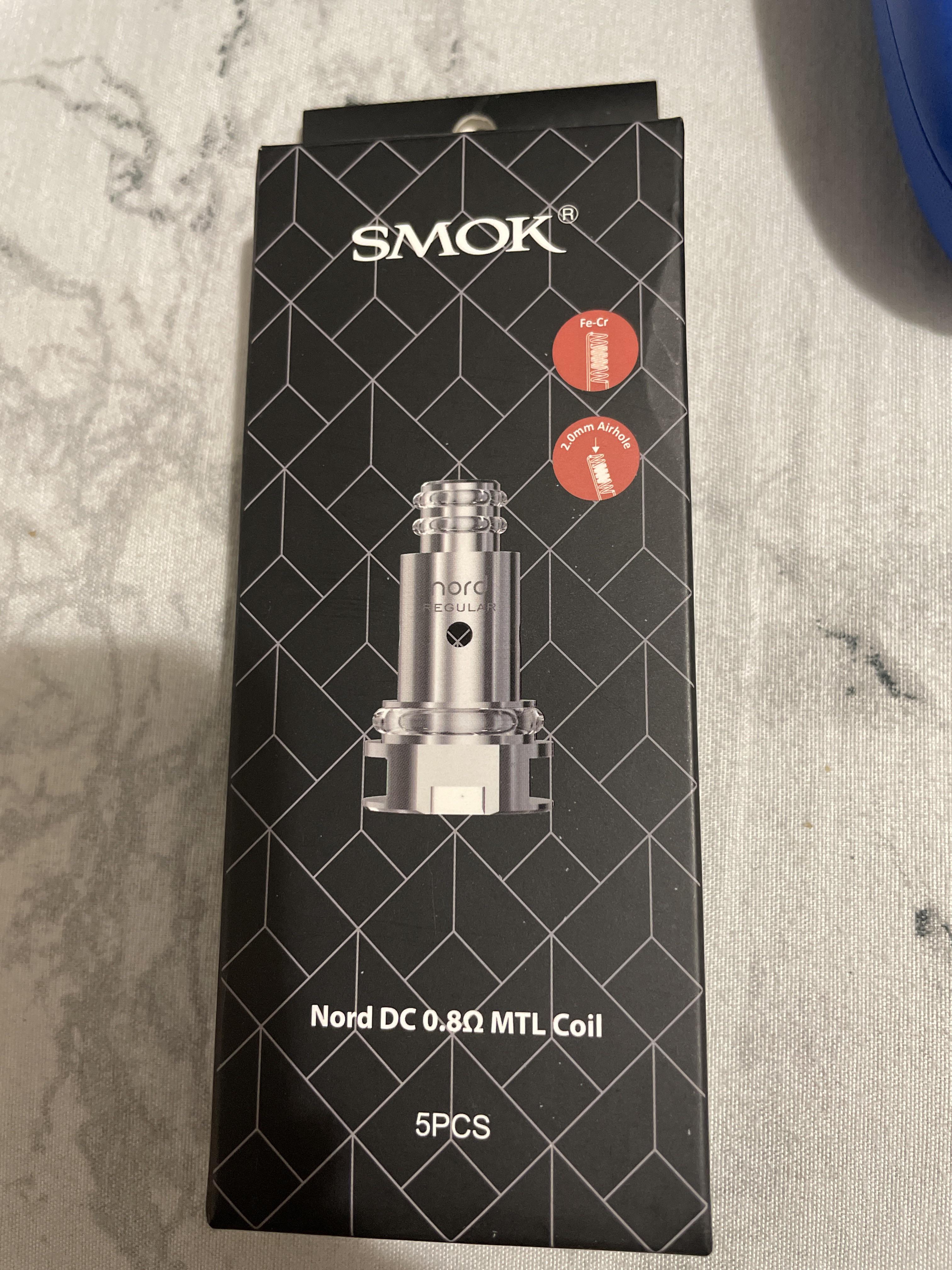 I vape out of a Smok Nord 4 and use 0.8 RPM coils. Ordered some more