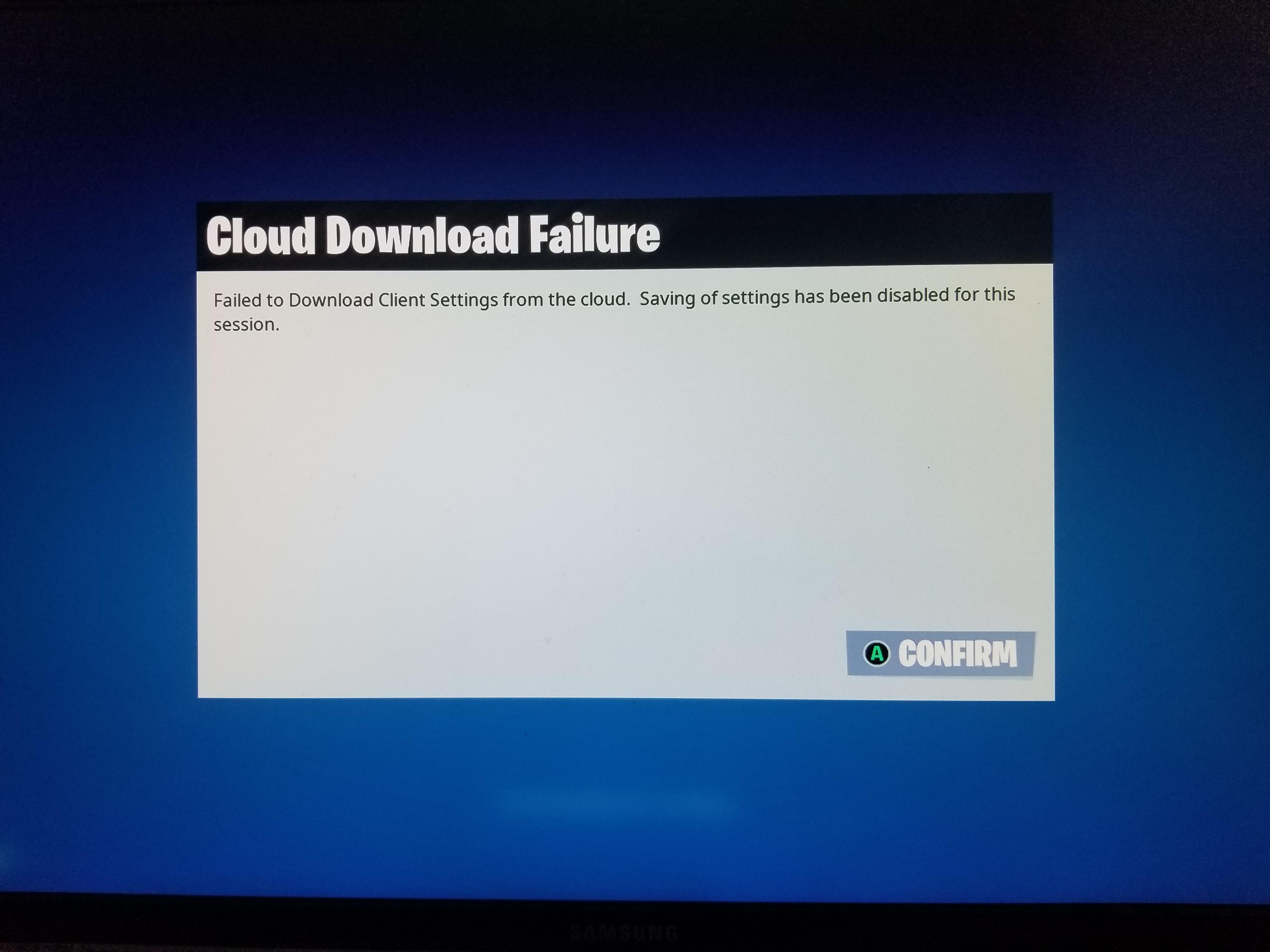 Cloud Download Failure Bug! Happened twice so far in 2 days! Resets all your settings! r