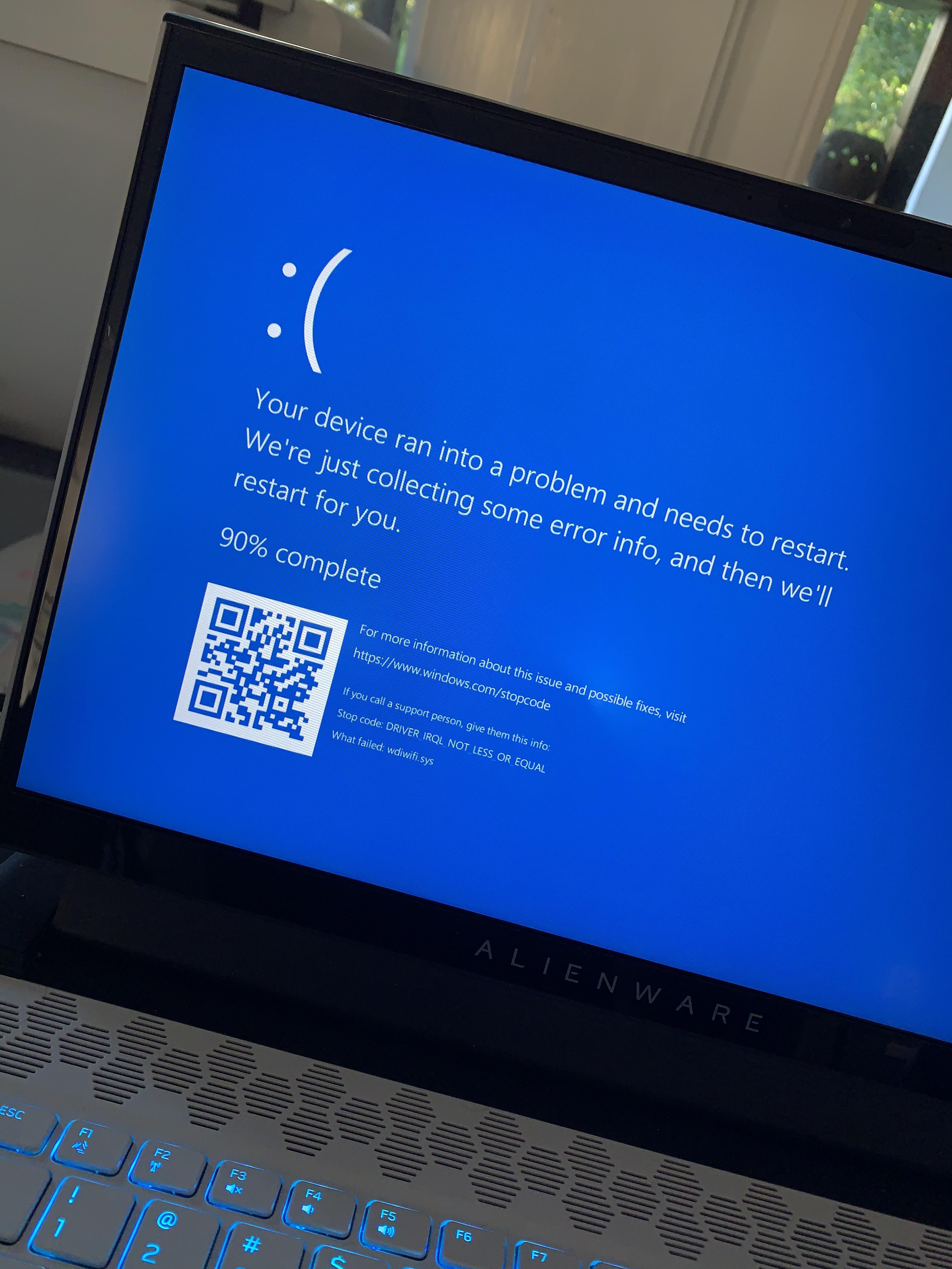 Laptop keeps crashing at least twice a day with this error r/Alienware