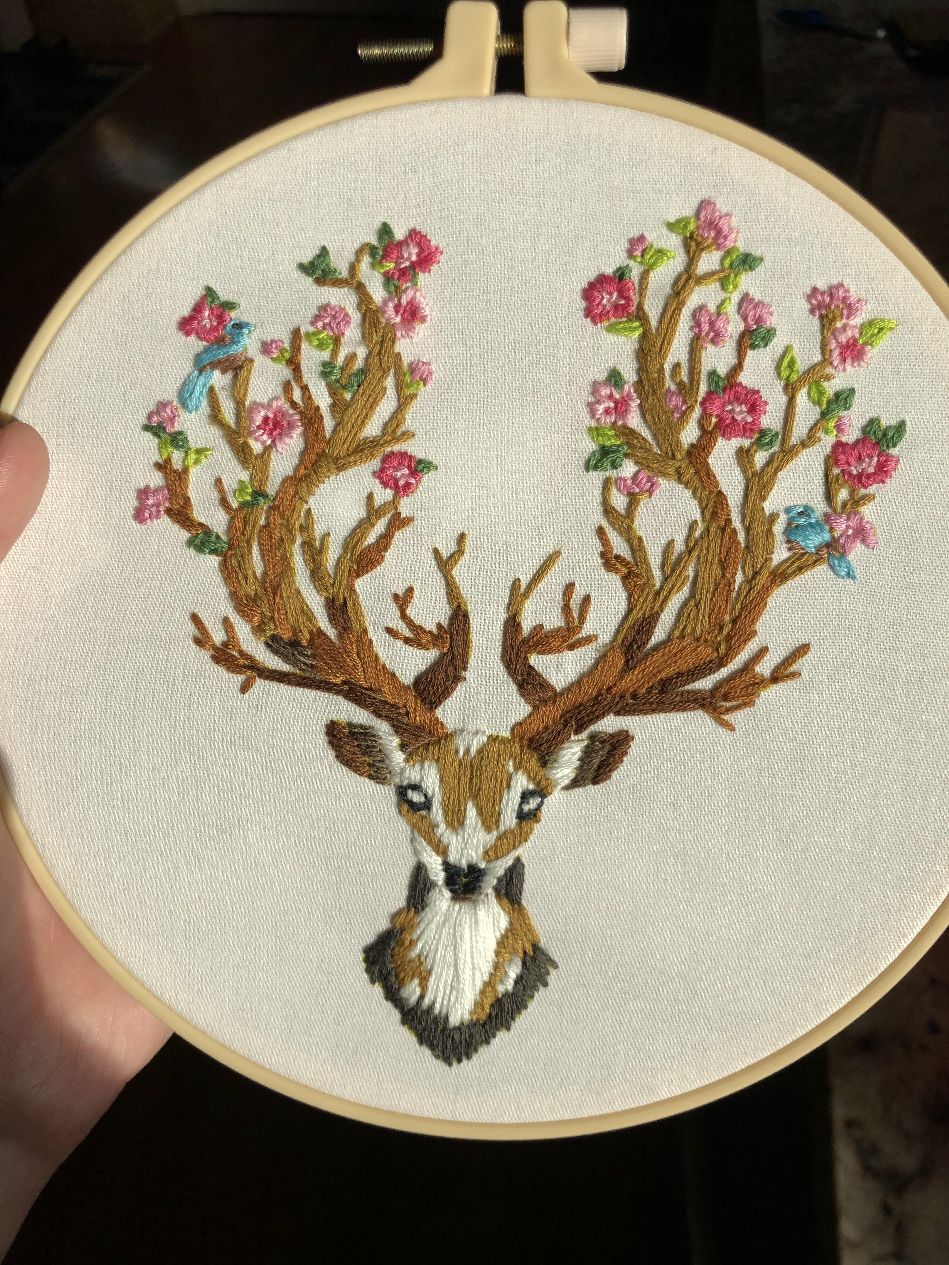 Thought I’d give embroidery a whirl. Was way more relaxing and