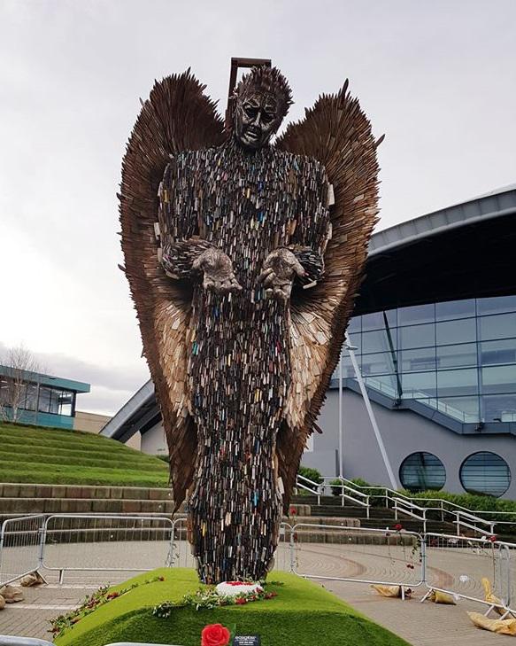 The Knife Angel a 27ft sculpture crafted out of 100,000 knives that