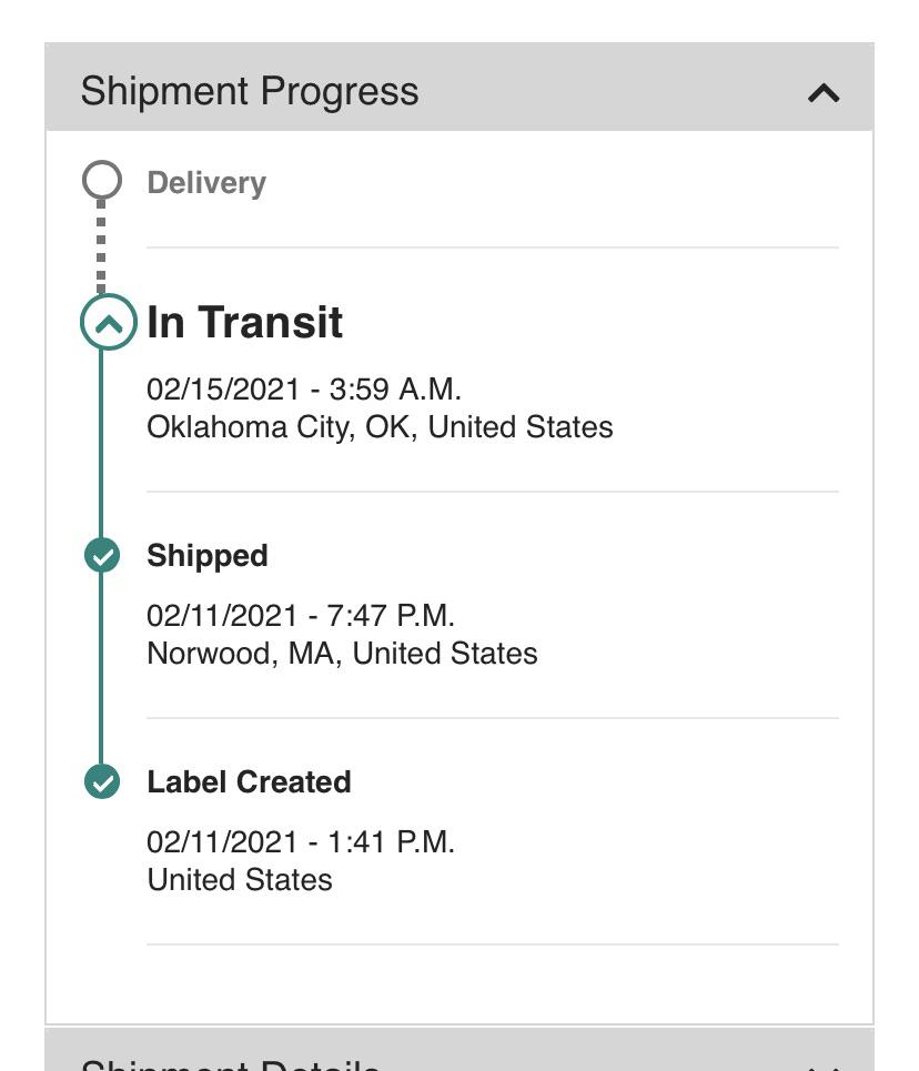 In transit? Does it mean it’s in Oklahoma City or on its way to okc