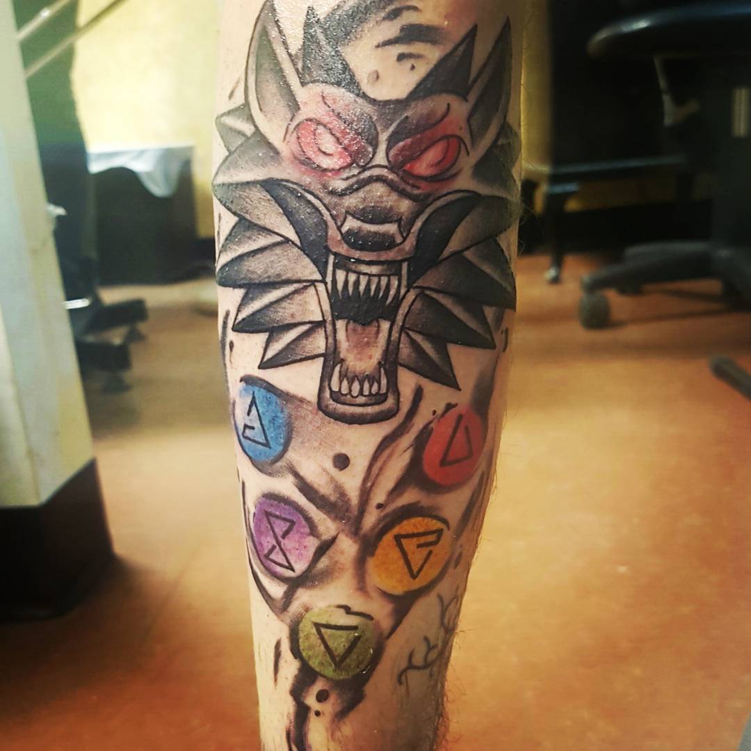 Witcher tattoo done by Lisa Cosentino at New Moon Tattoos in Ottawa r