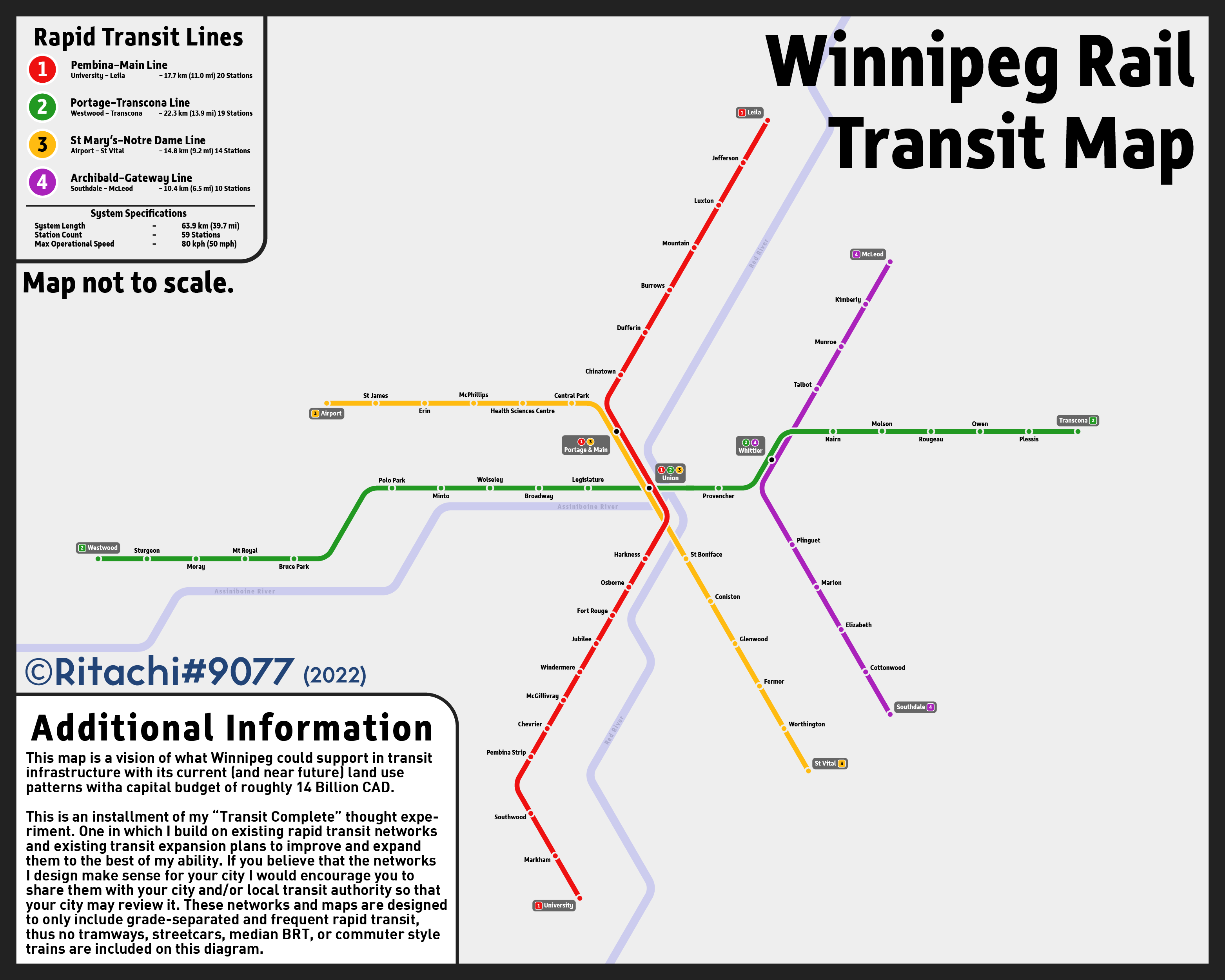 I made a fantasy rapid transit network for Winnipeg Transit with a self