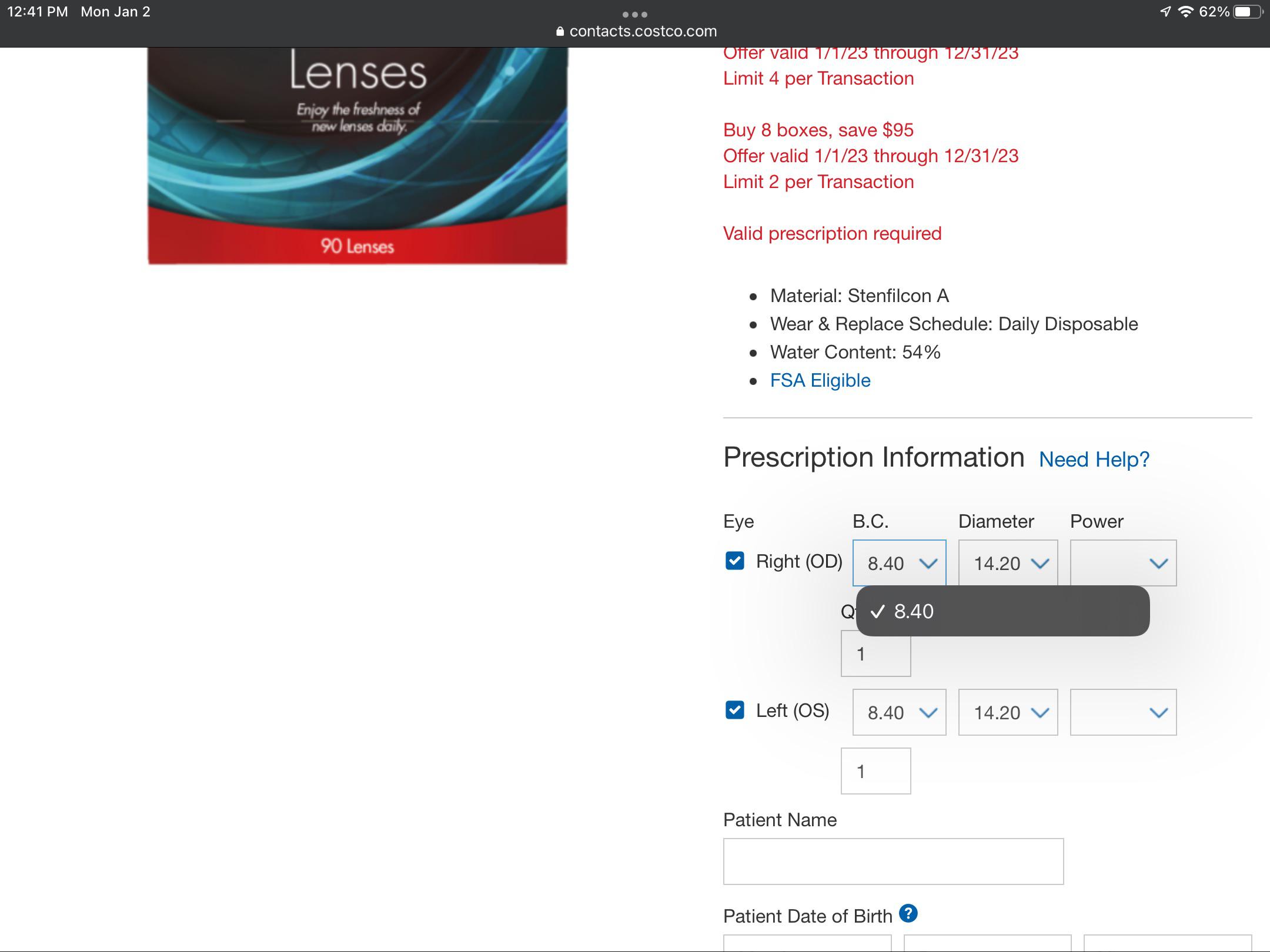 Why doesn’t Costco allow you to select a different BC option for their