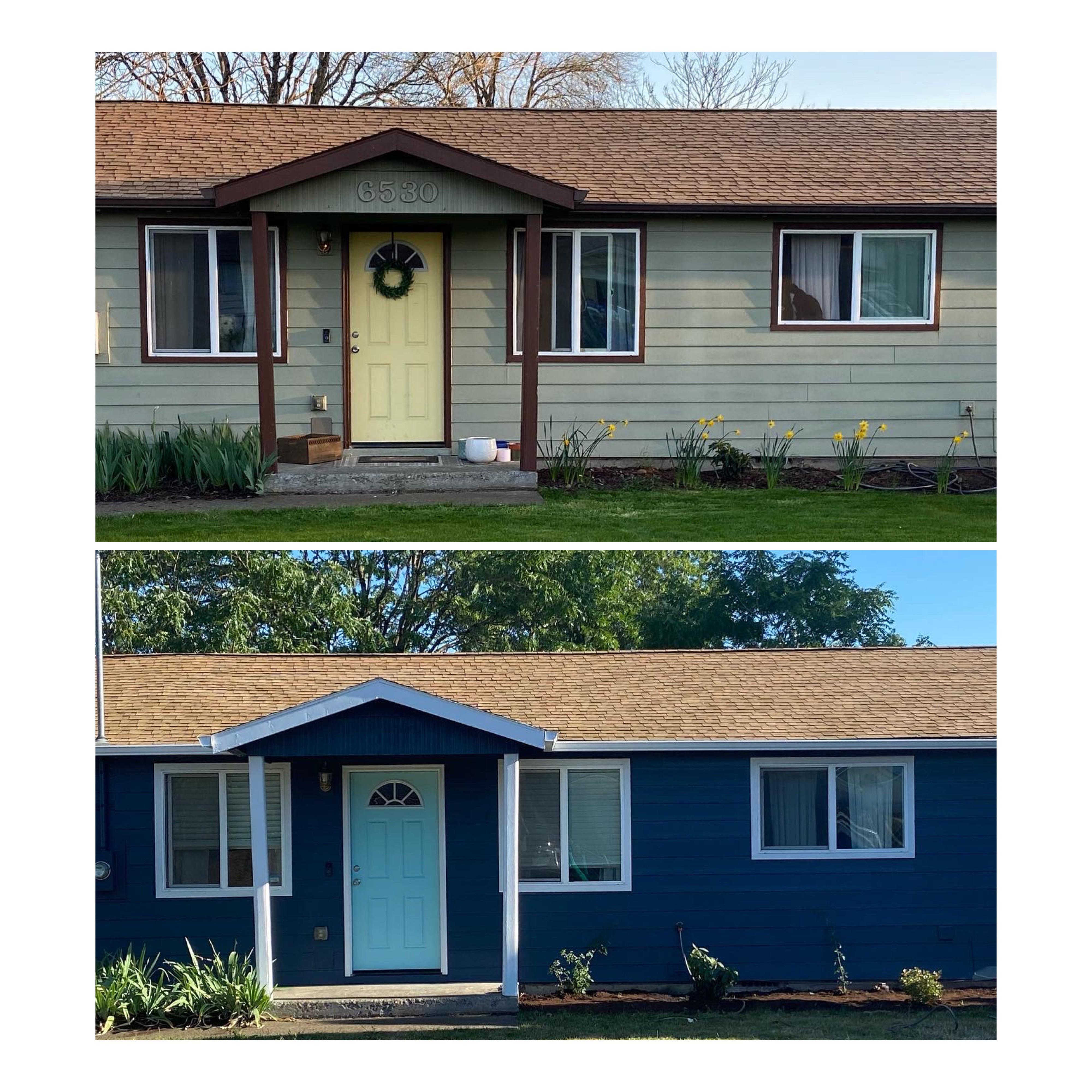 Finally painted my house! So much more proud now to call it mine. August 2019 vs Today. r