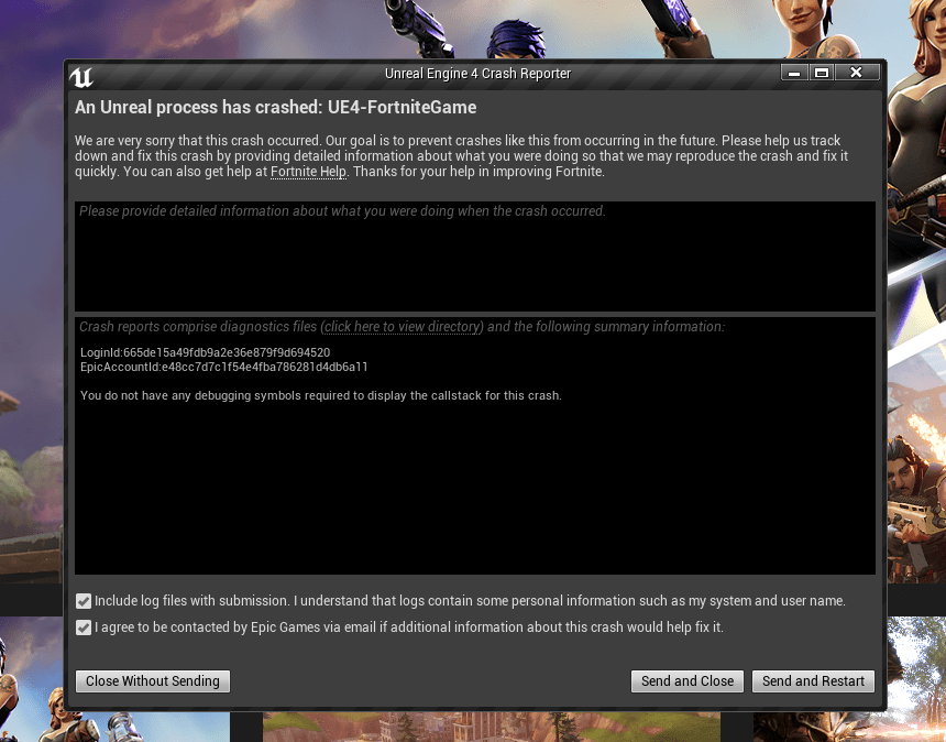 Crash every time I try to exit Fortnite FortNiteBR