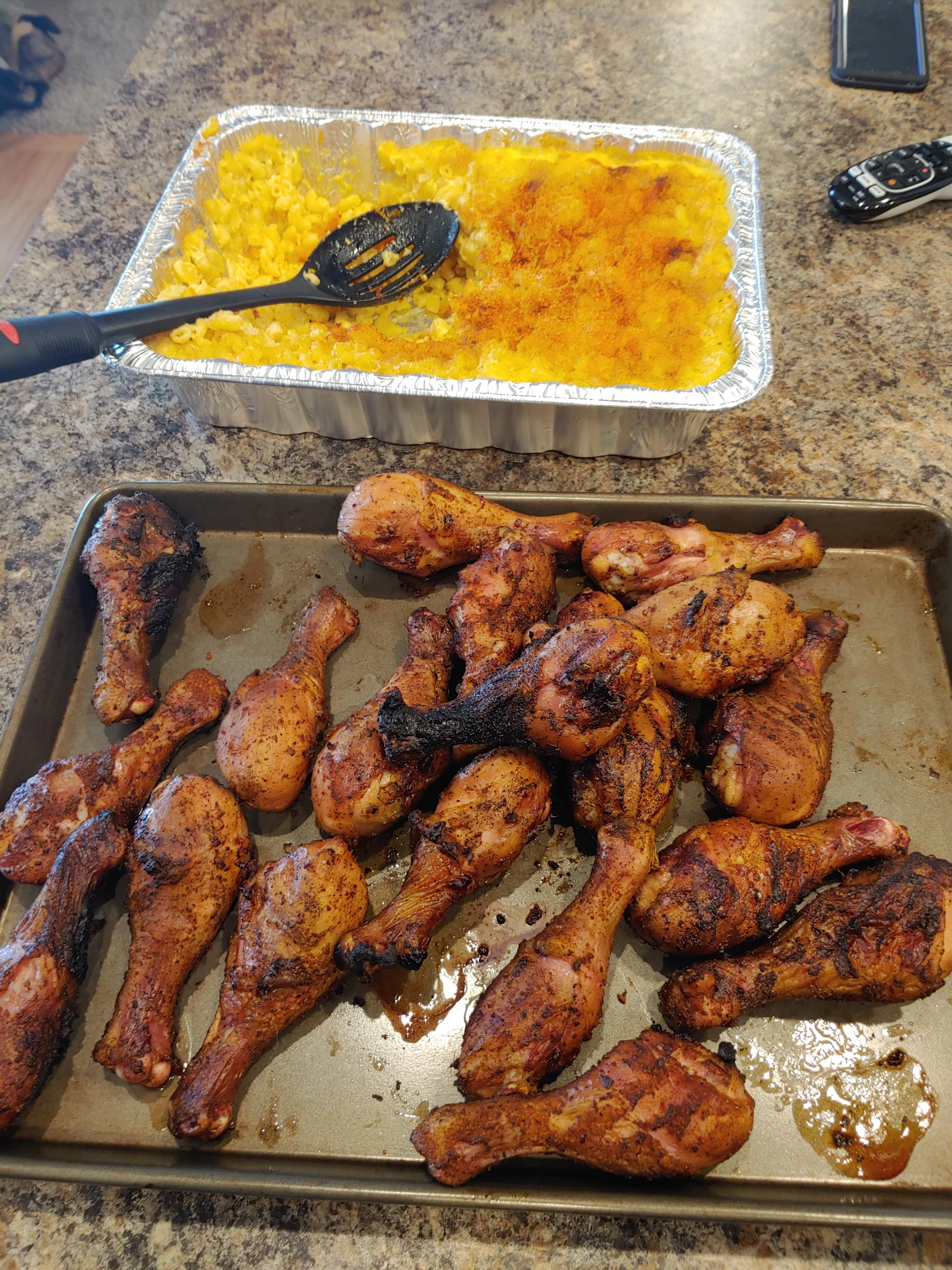 Smoked drumsticks are so simple and quick. I brined overnight, patted