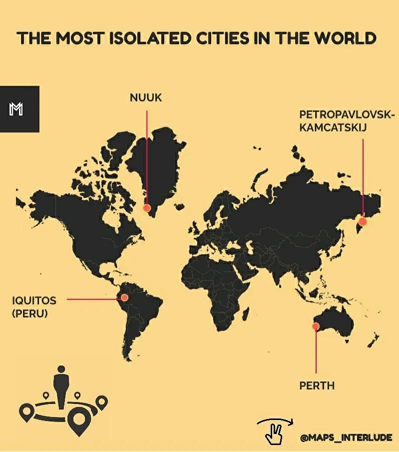 The most isolated cities in the world MapPorn