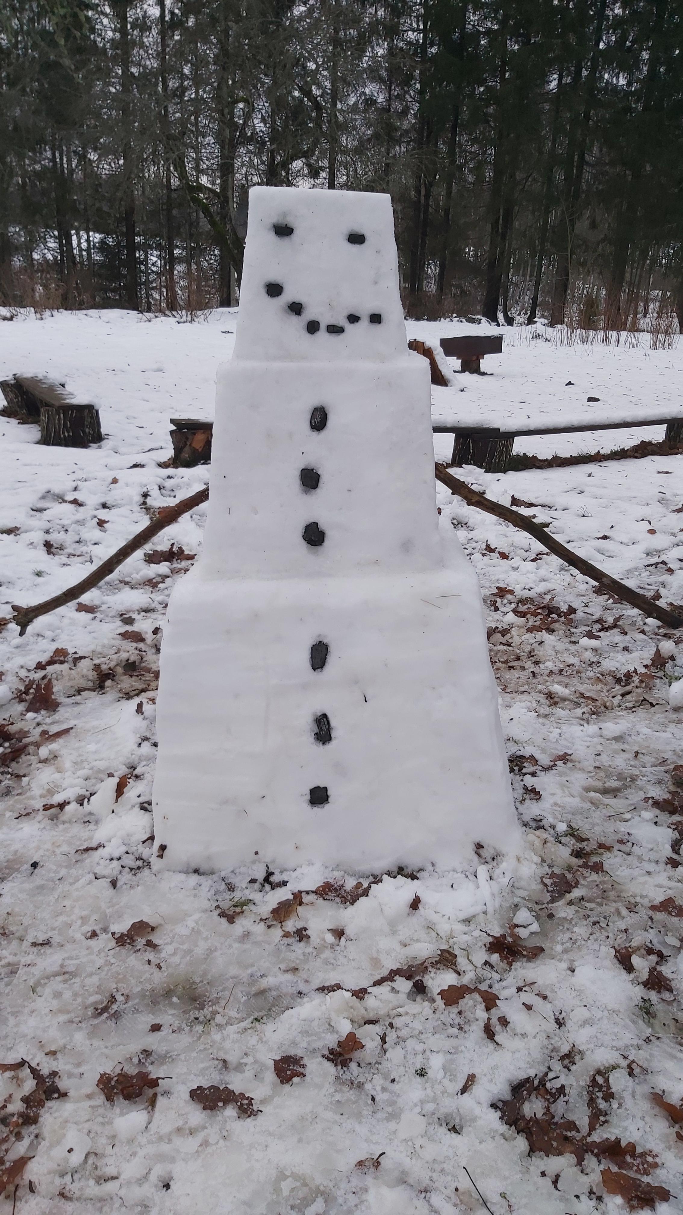 I tried making a snow golem irl Minecraft
