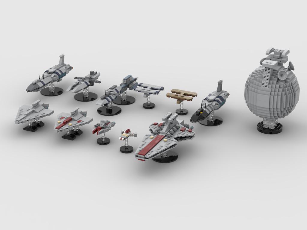 My LEGO clone wars ship designs, to scale r/StarWars