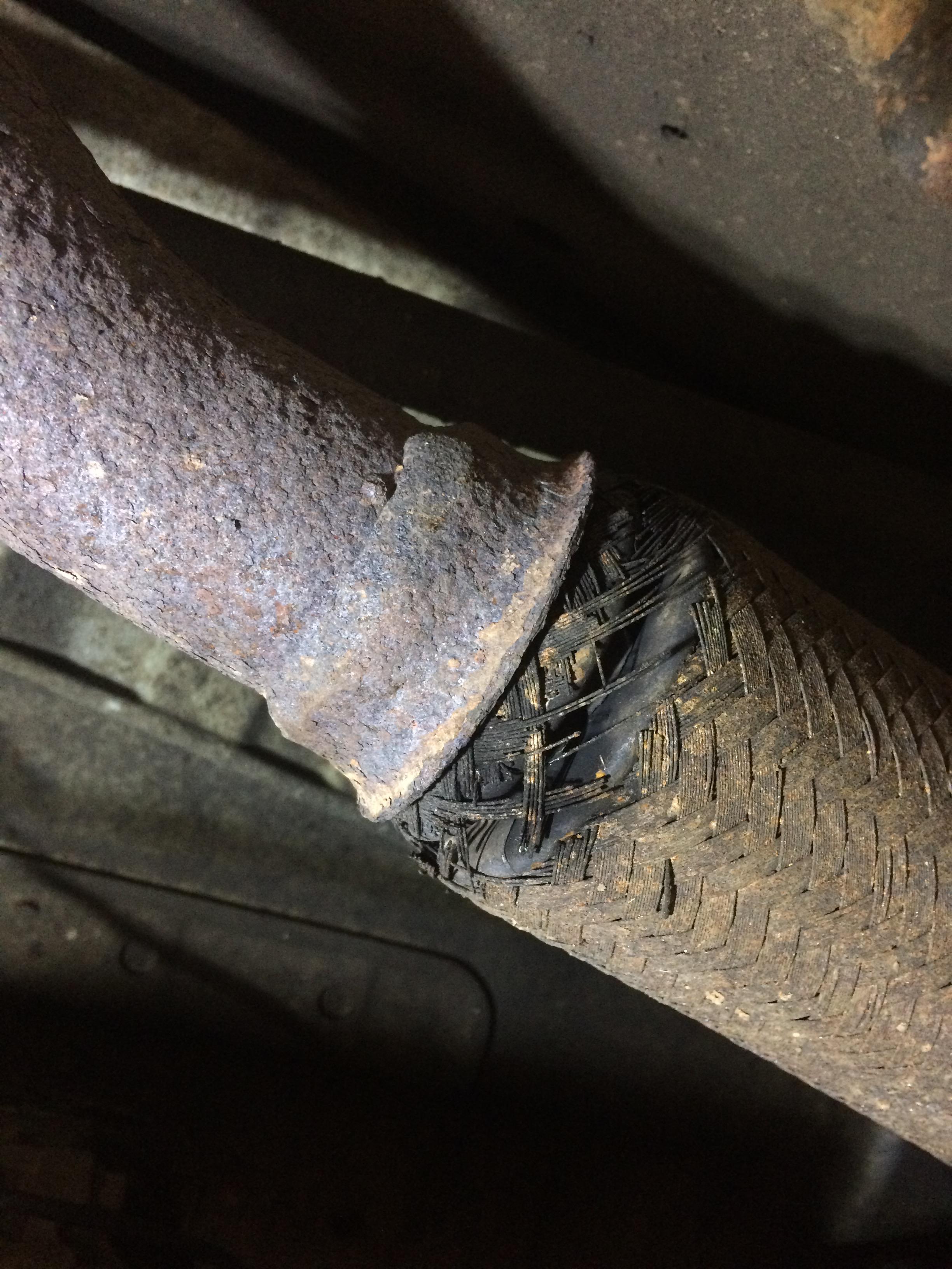 How to best repair this hole in exhaust flexi pipe on diesel Delica r