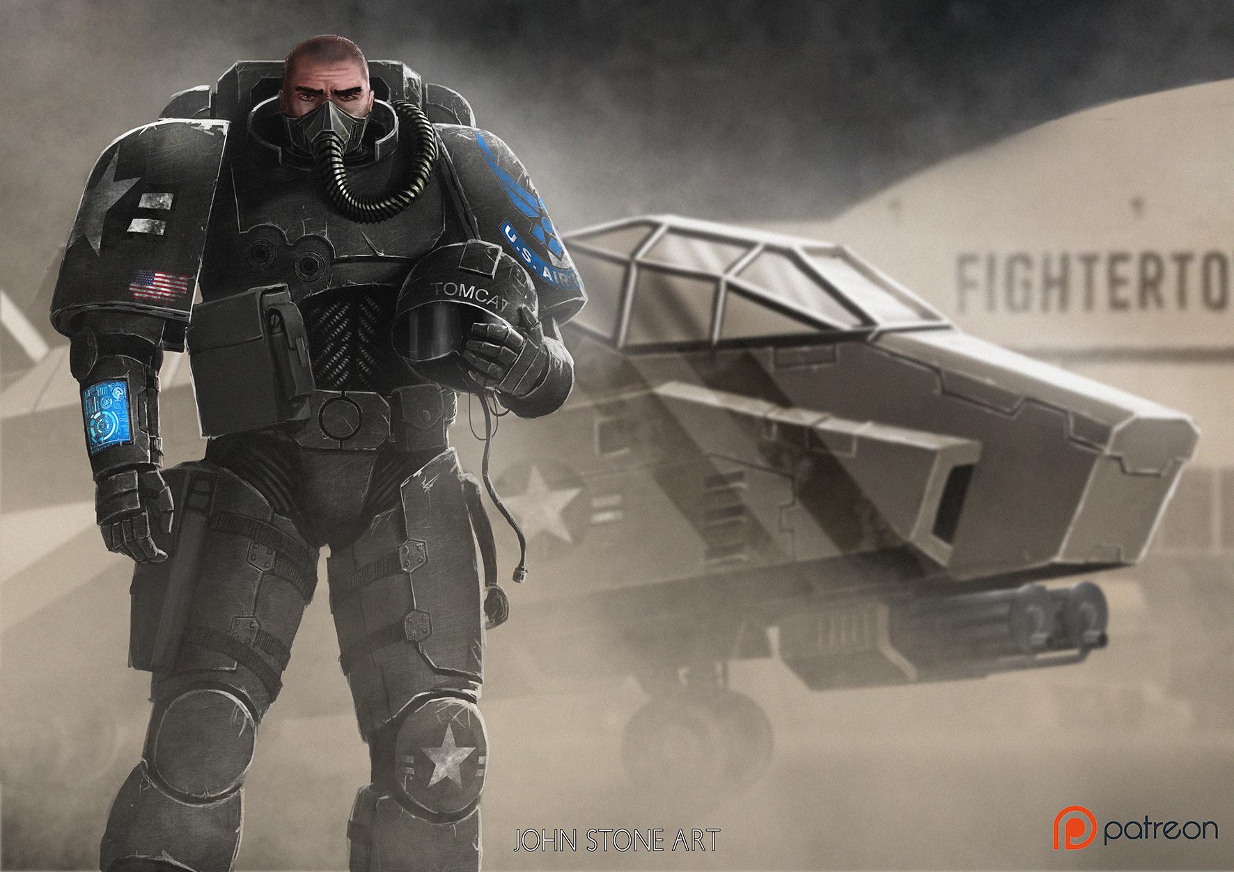 Top Gun Super Marine Artwork I painted ImaginaryWarhammer