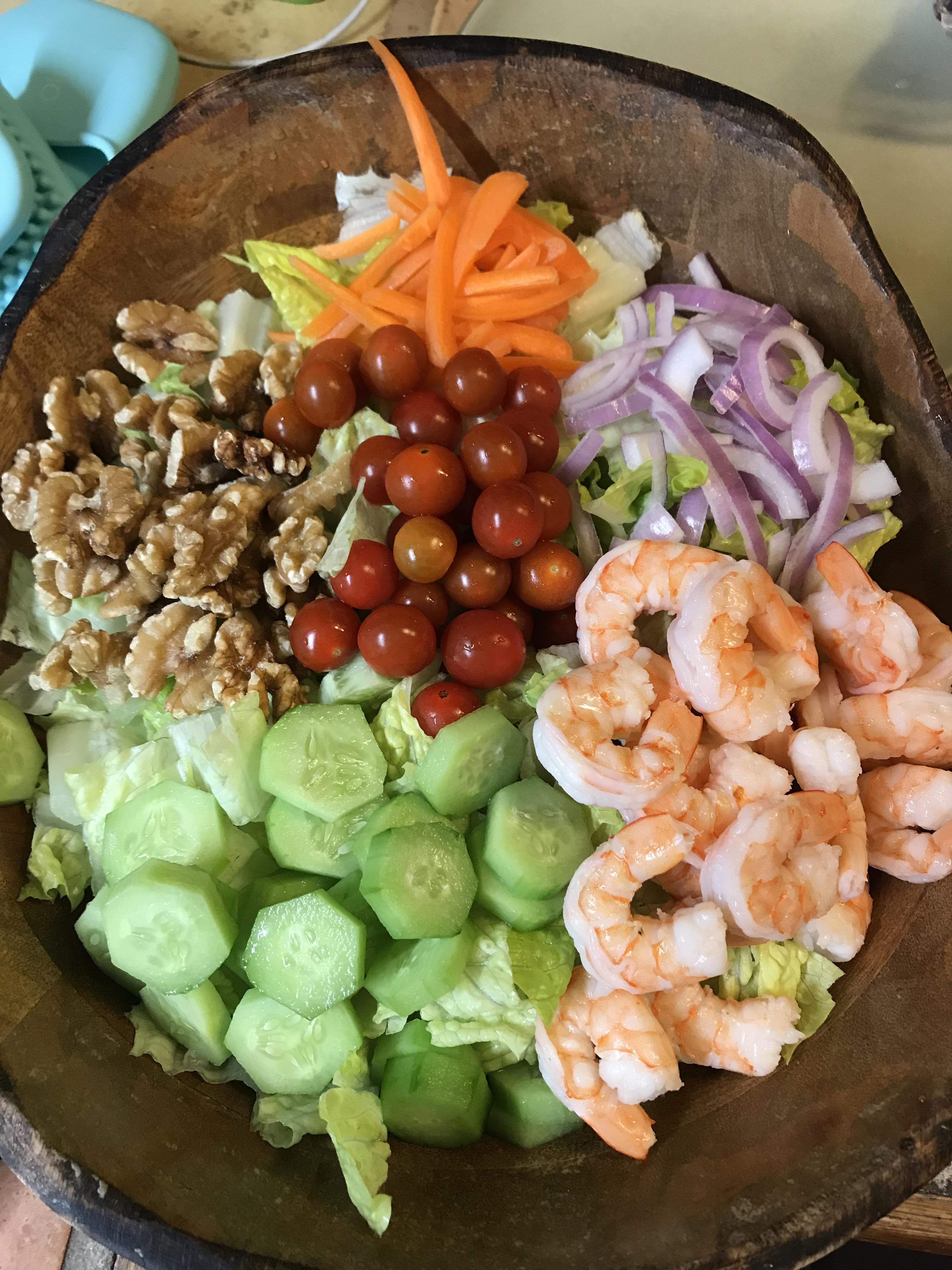Eating healthier means tonight’s dinner is this gigantic salad
