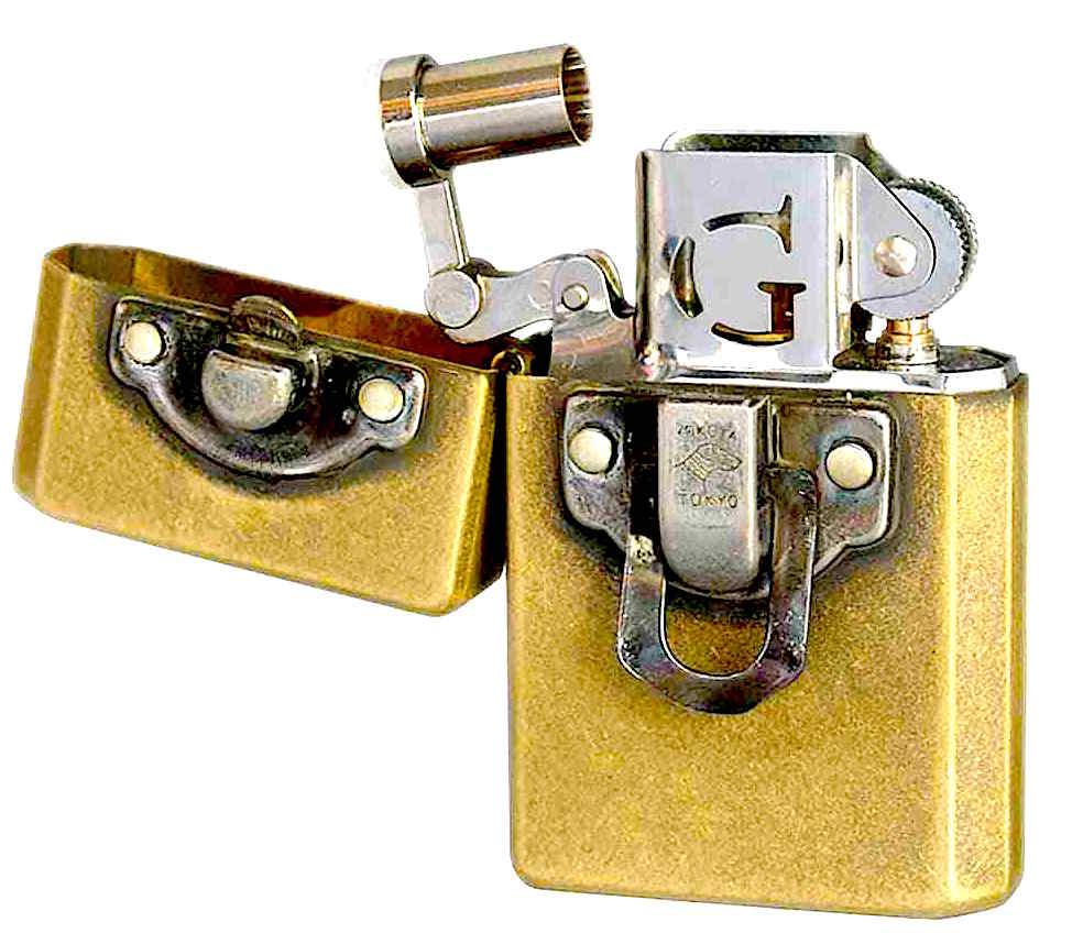 Gear Top Japanese 'zippo style' lighter with built in wick cap to