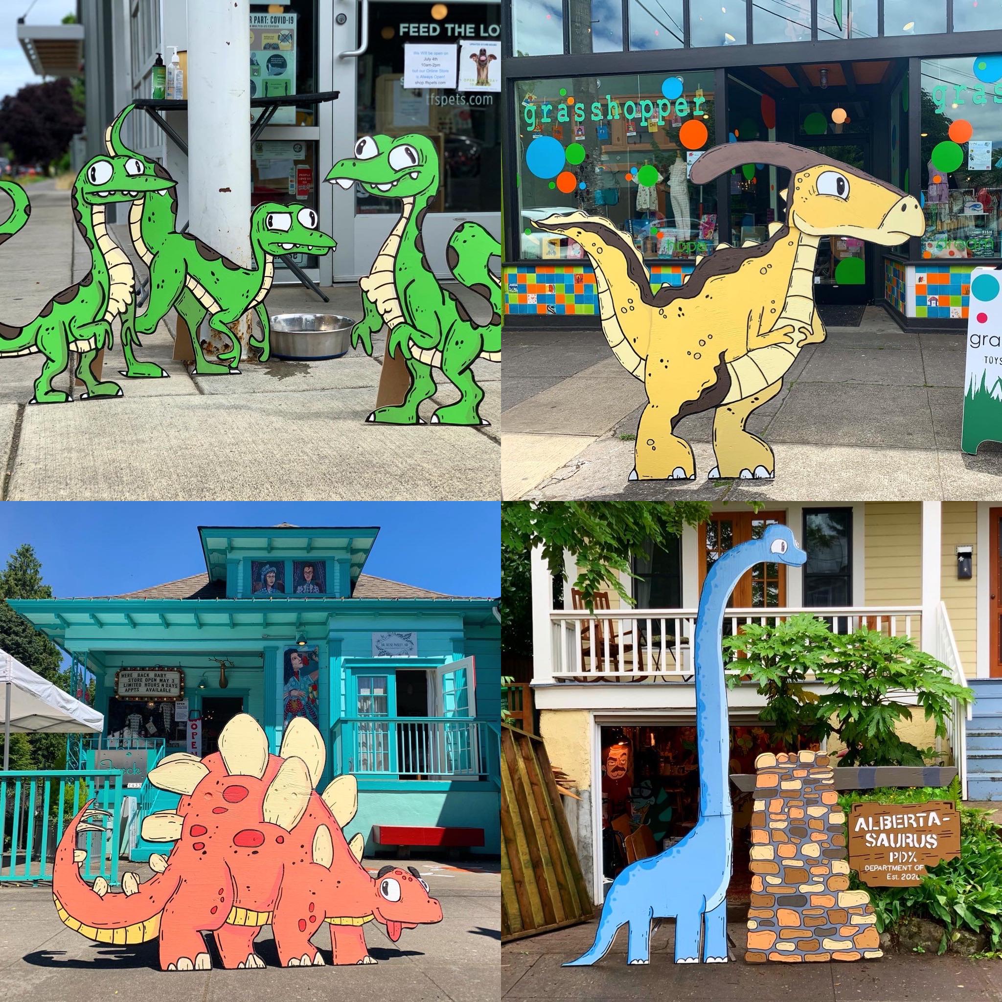 Just a few of the dinosaurs that will spend the summer on Alberta