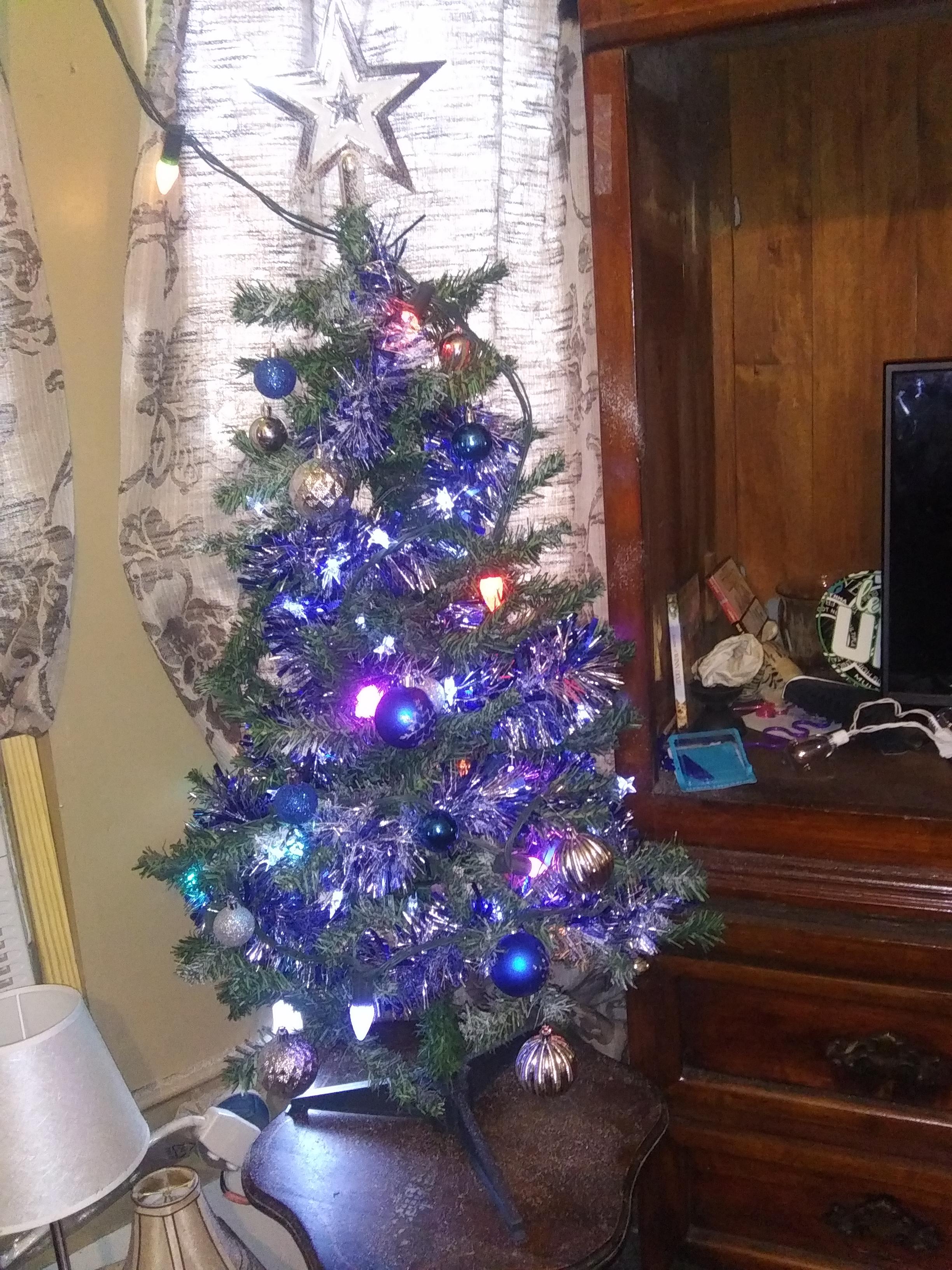 Our little Christmas tree for 7 dollors from dollor store . I used my 5