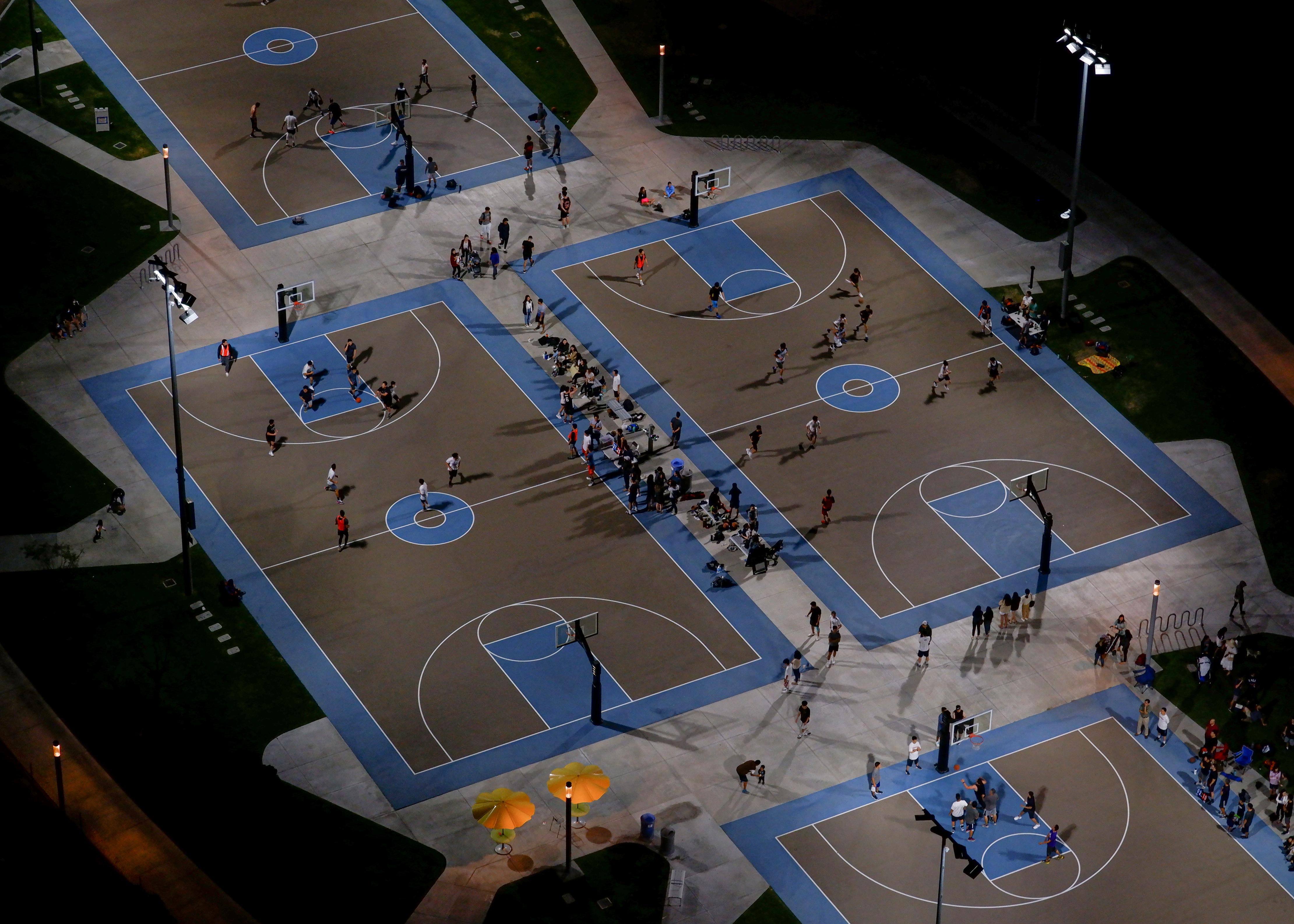 Basketball court from above r/AerialPorn