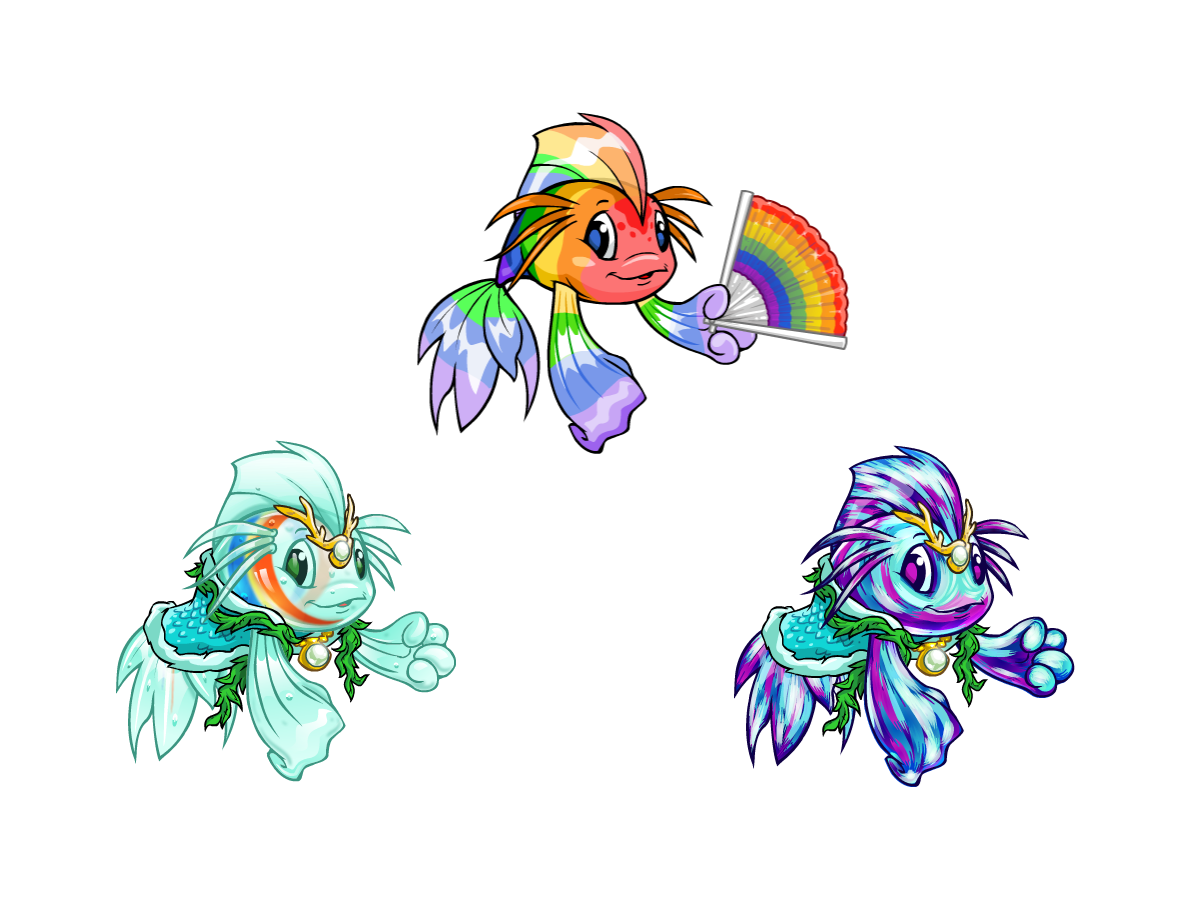 Which of these Koi do you prefer? (Or possibly Marble or Oil Paint without the clothes) neopets