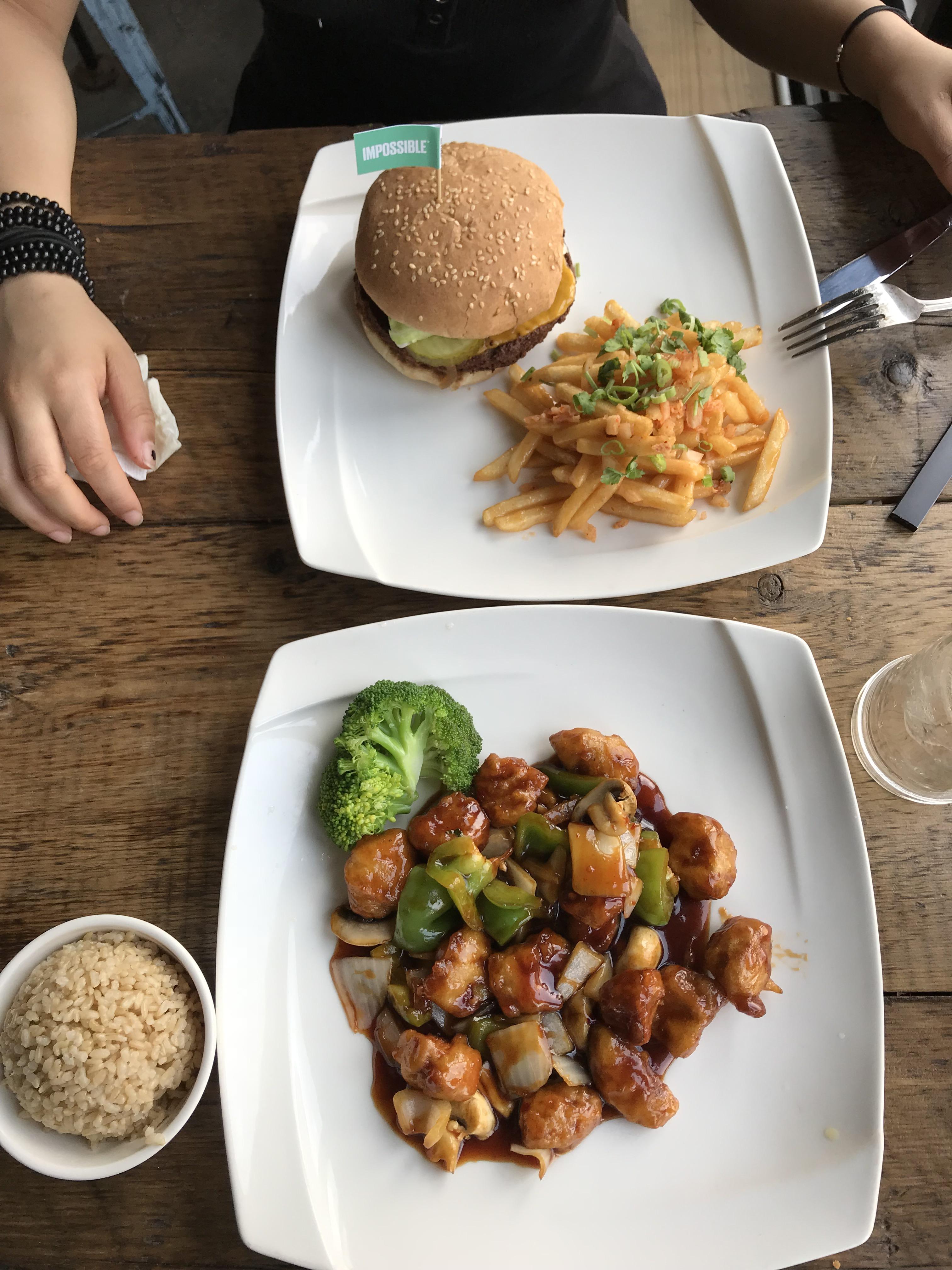 Finally found a place that has the impossible and vegan Chinese food in