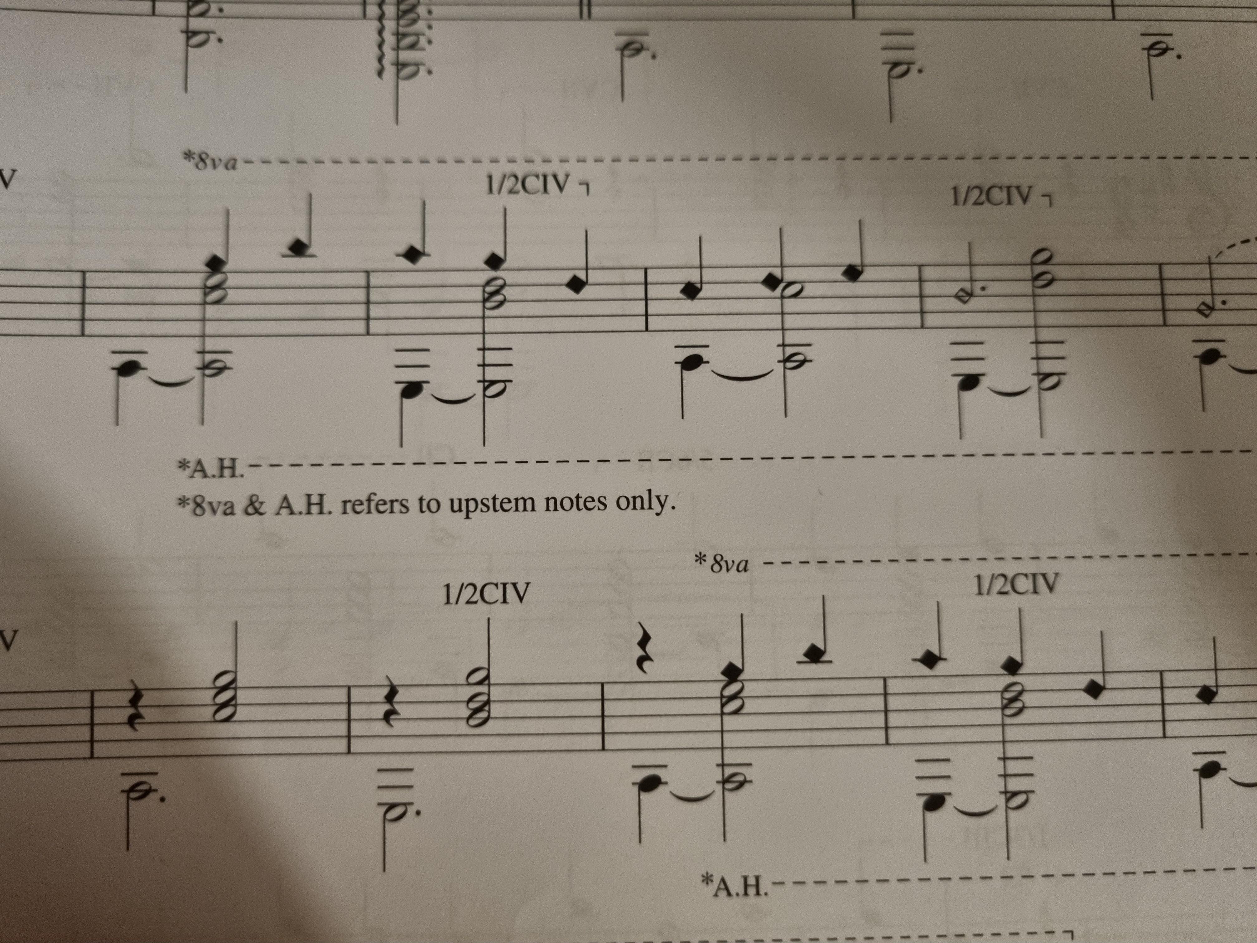 How to play the artificial harmonics and the two other notes