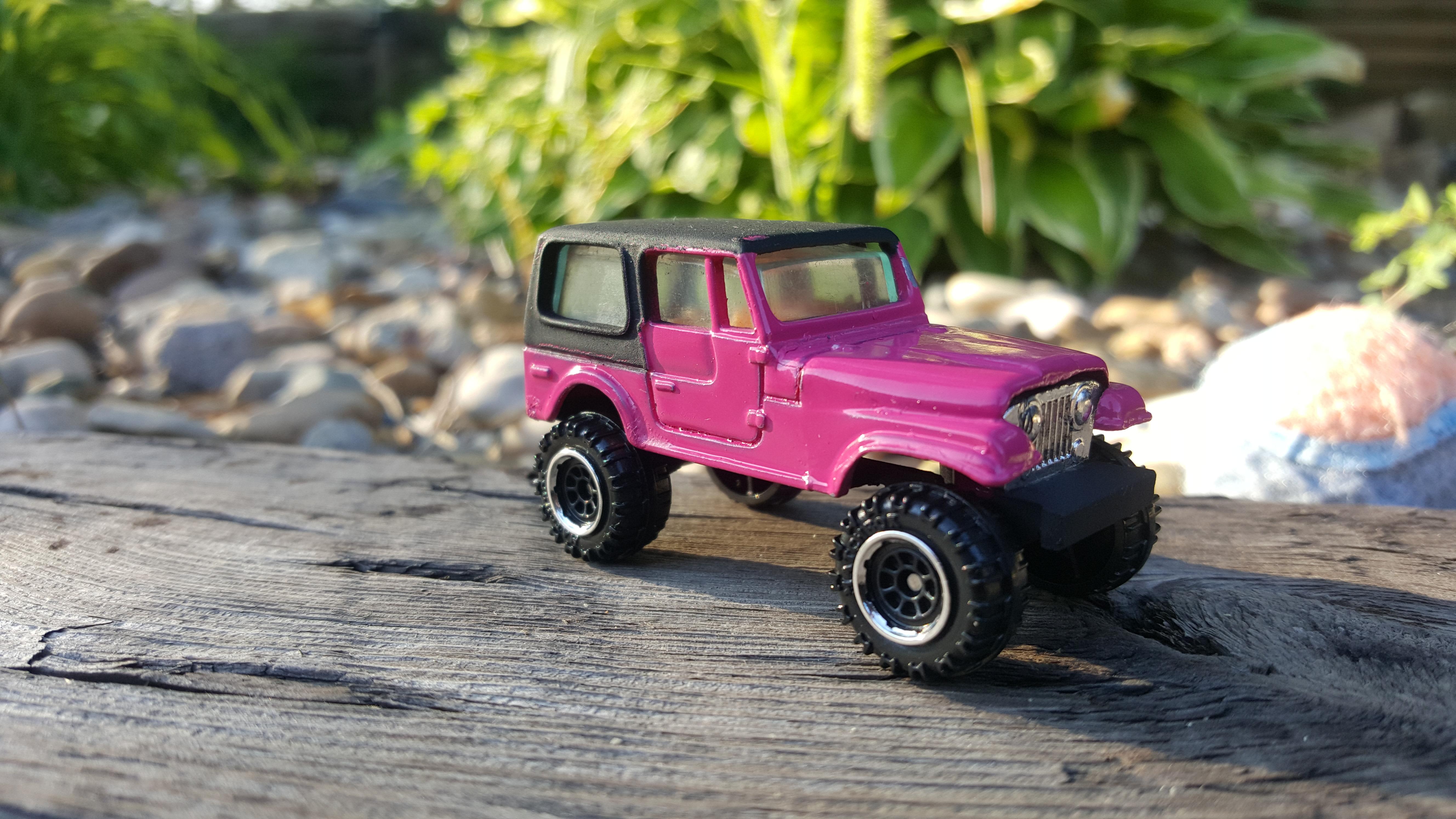 Wife wanted a pink jeep.. so she got a pink jeep. I rushed it so time