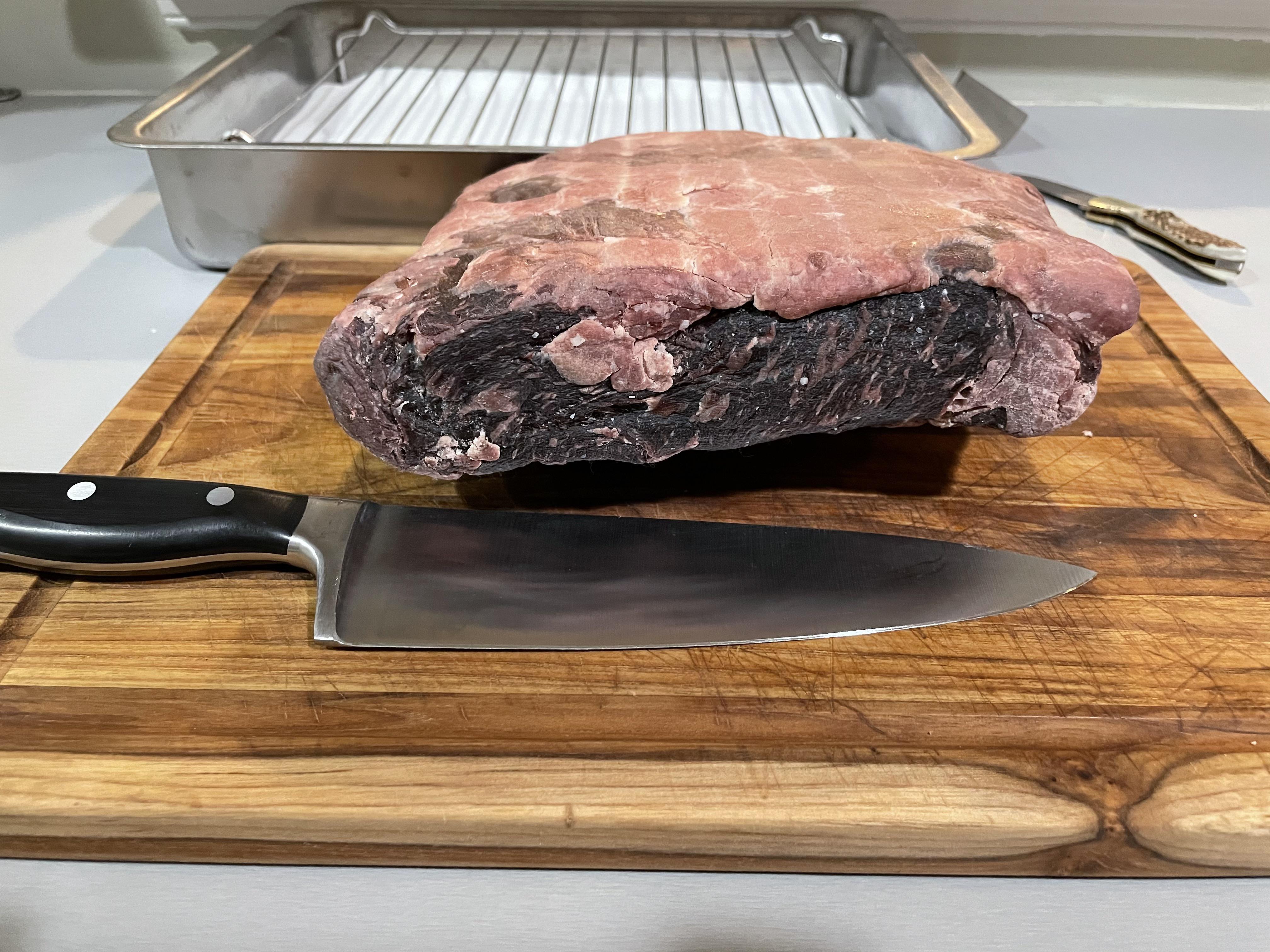 34 day Dryaged Prime NY Strip, done using the cheesecloth method. Came