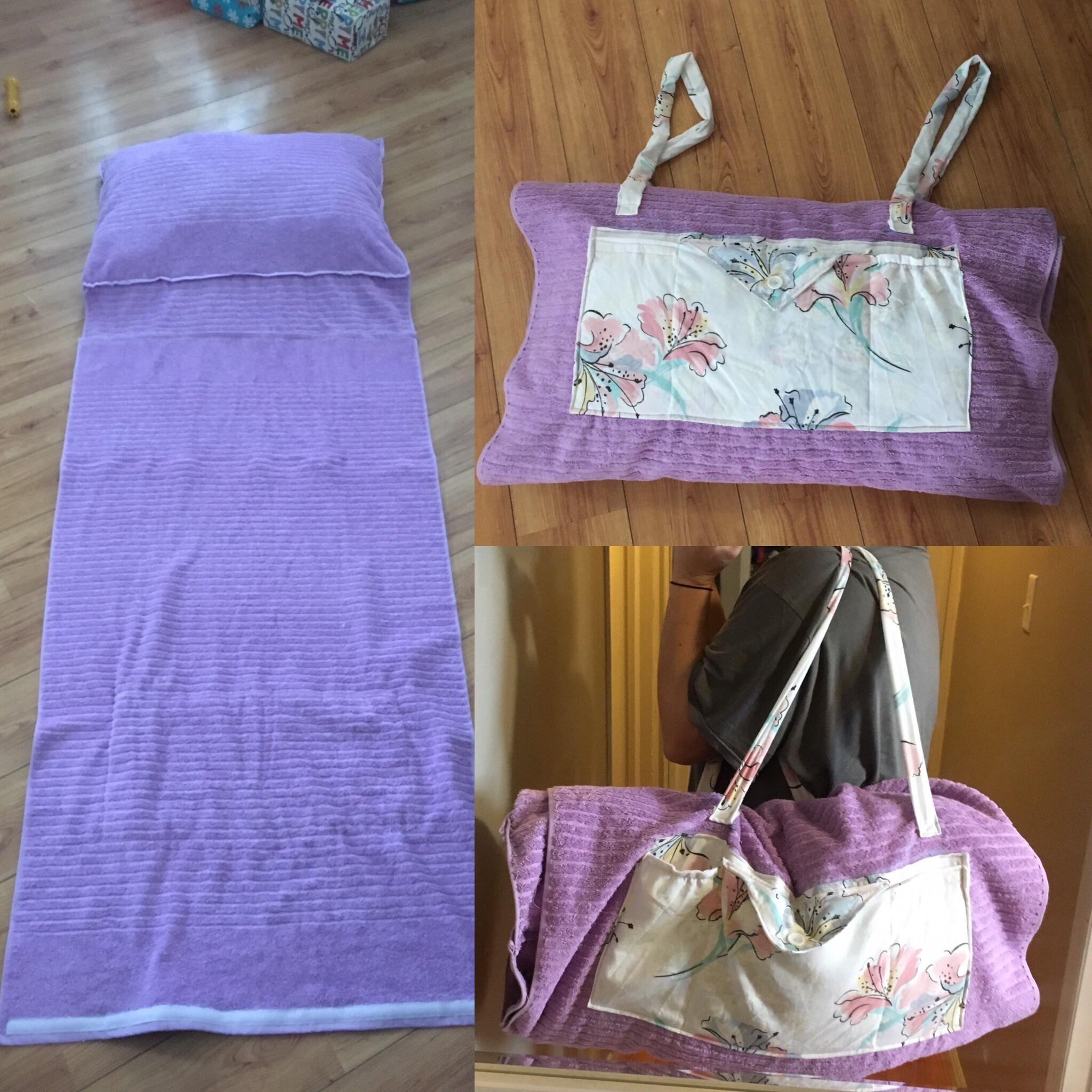 I made my MIL a beach towel/pillow/bag. I’m no expert but I’m proud of