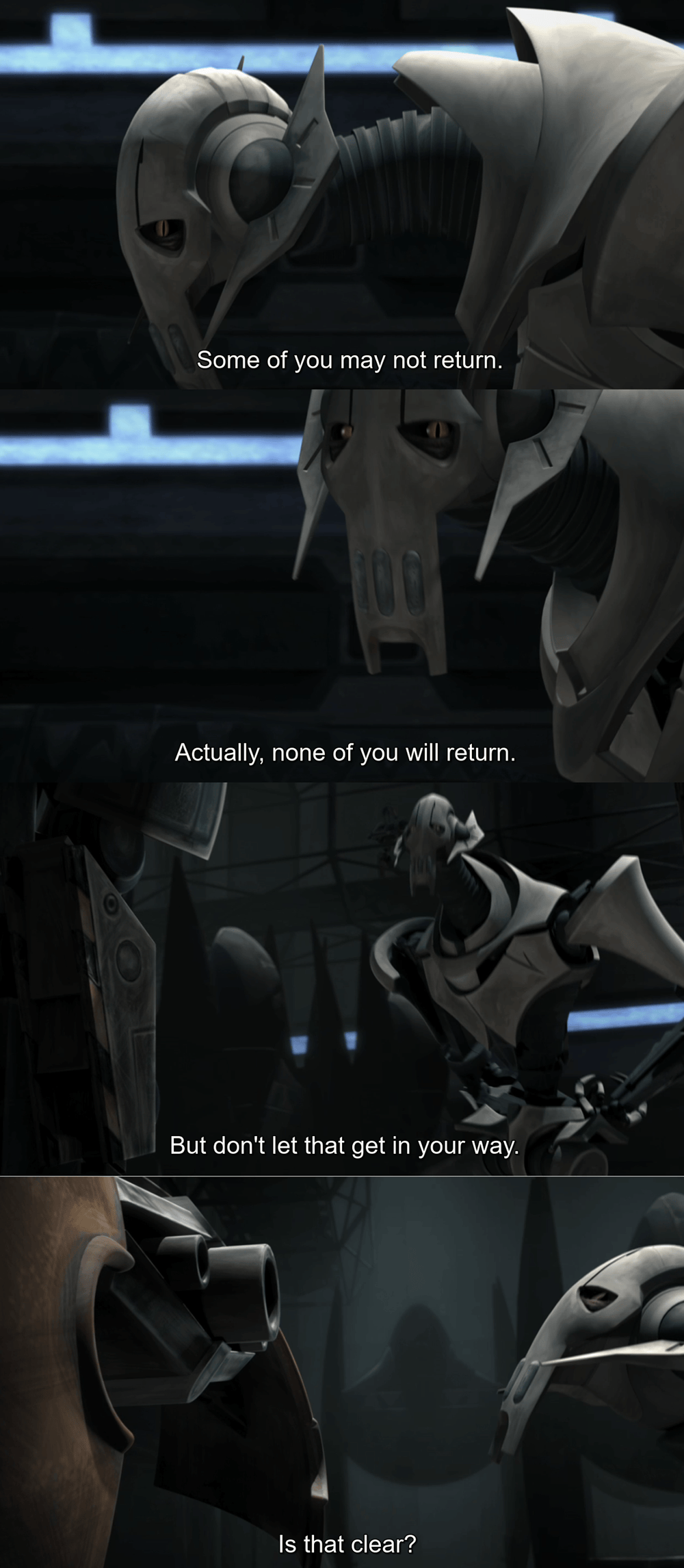 Grievous' motivational speech. StarWars