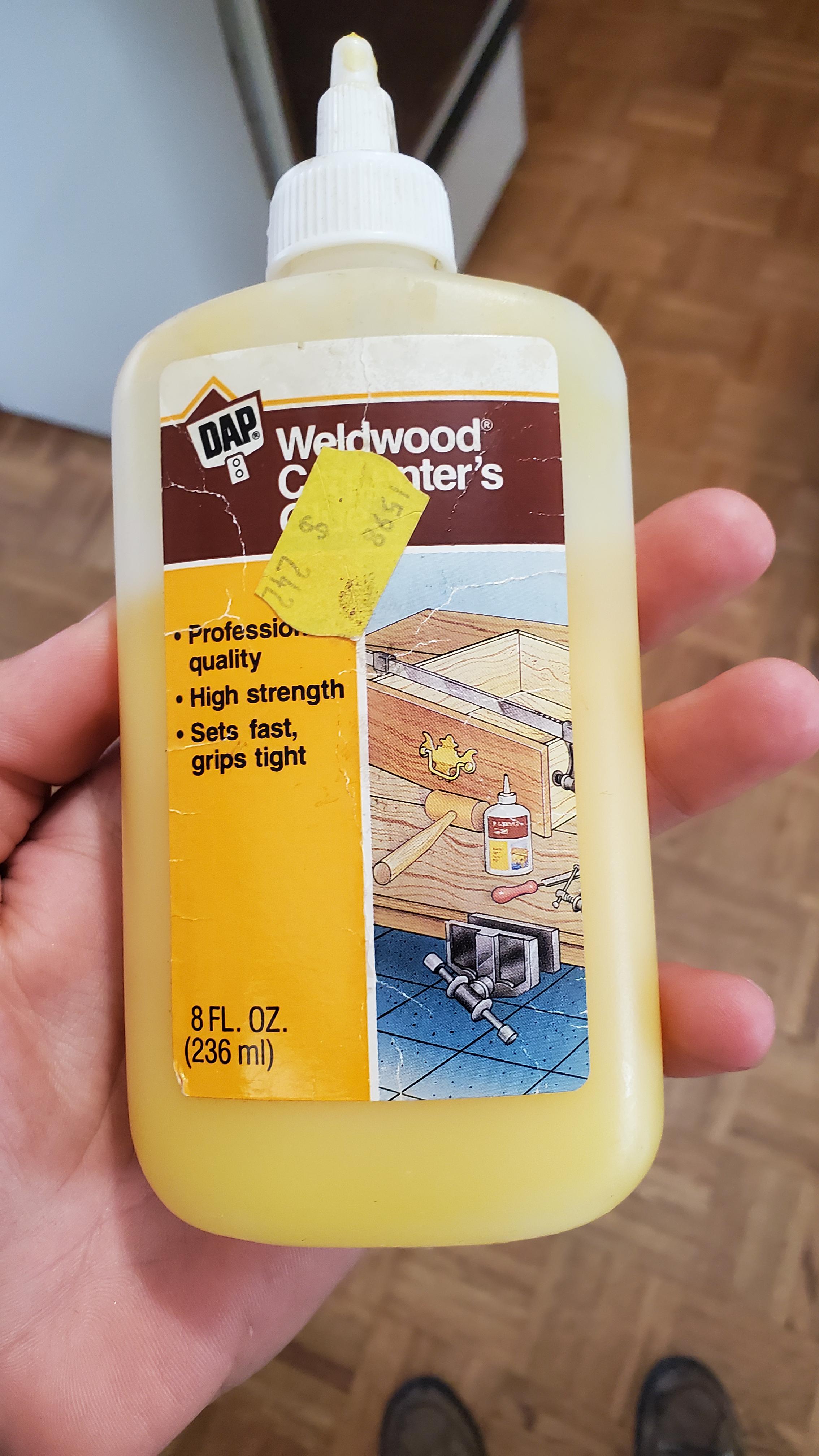 I jokingly took a 'huff' of this old wood glue I found at my grandma's