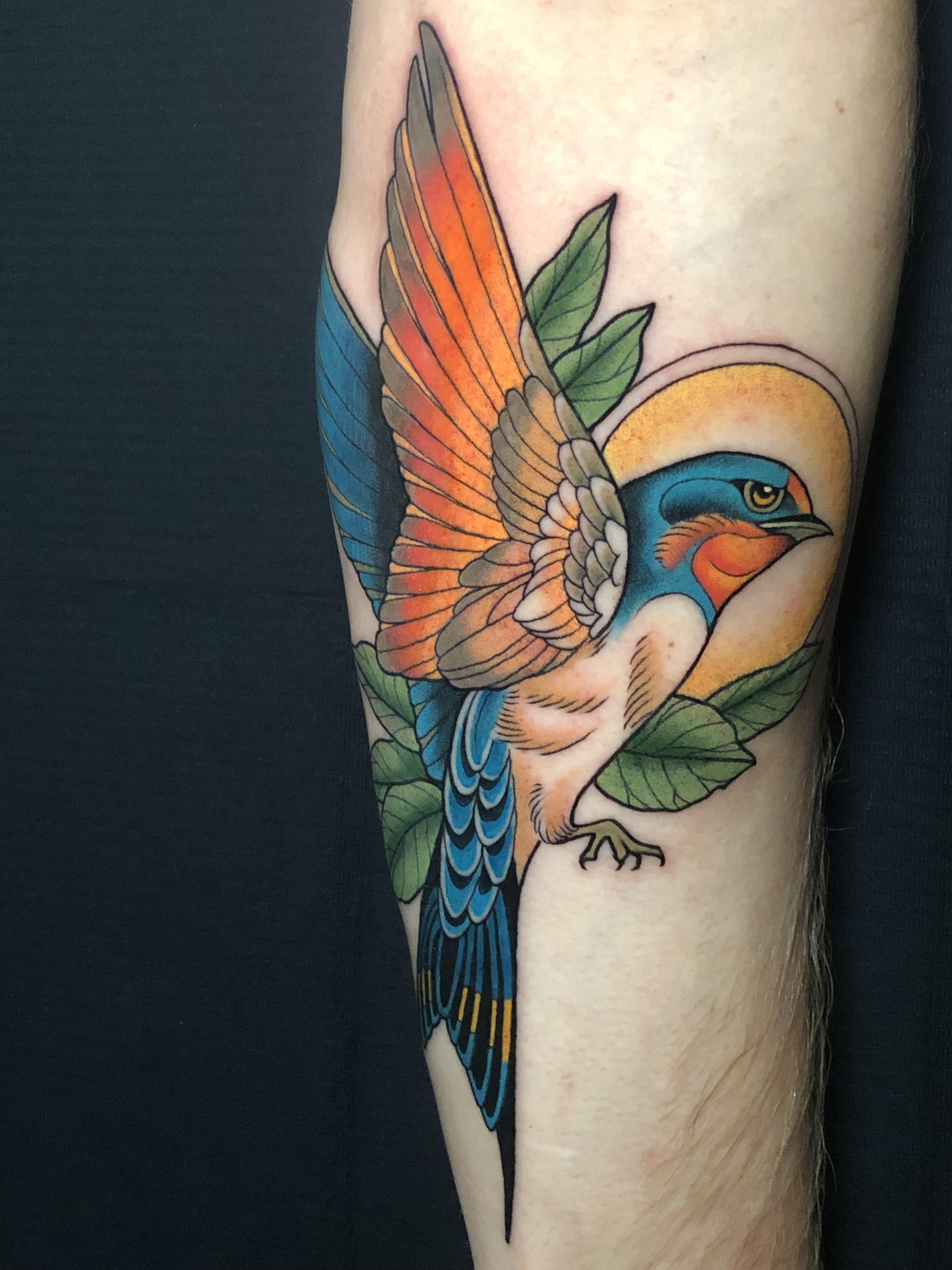 Barn swallow done at bright side tattoo Copenhagen by kest234 r/tattoo