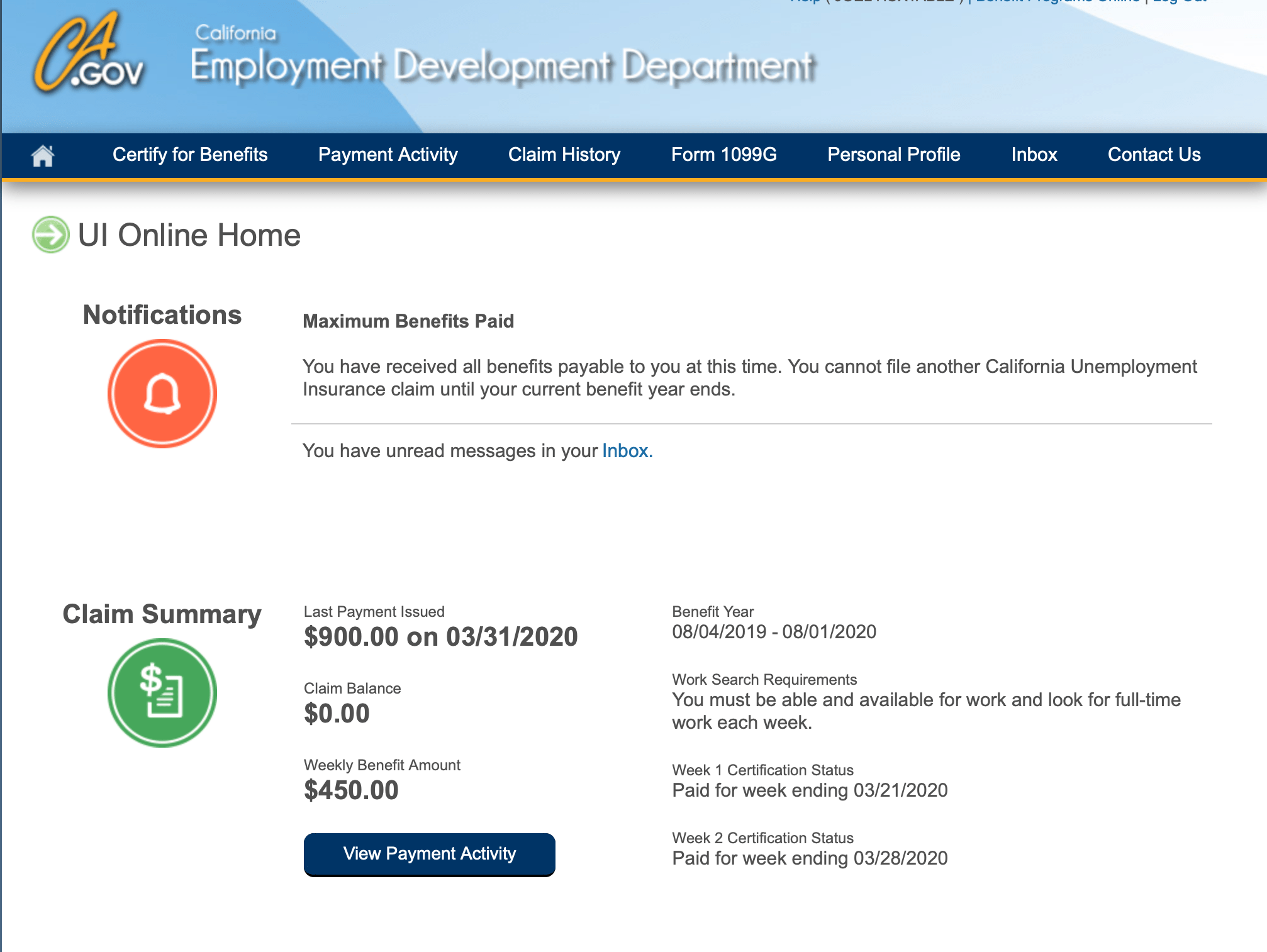 California What to do when current benefits are exhausted? Ive tried to contact EDD for week