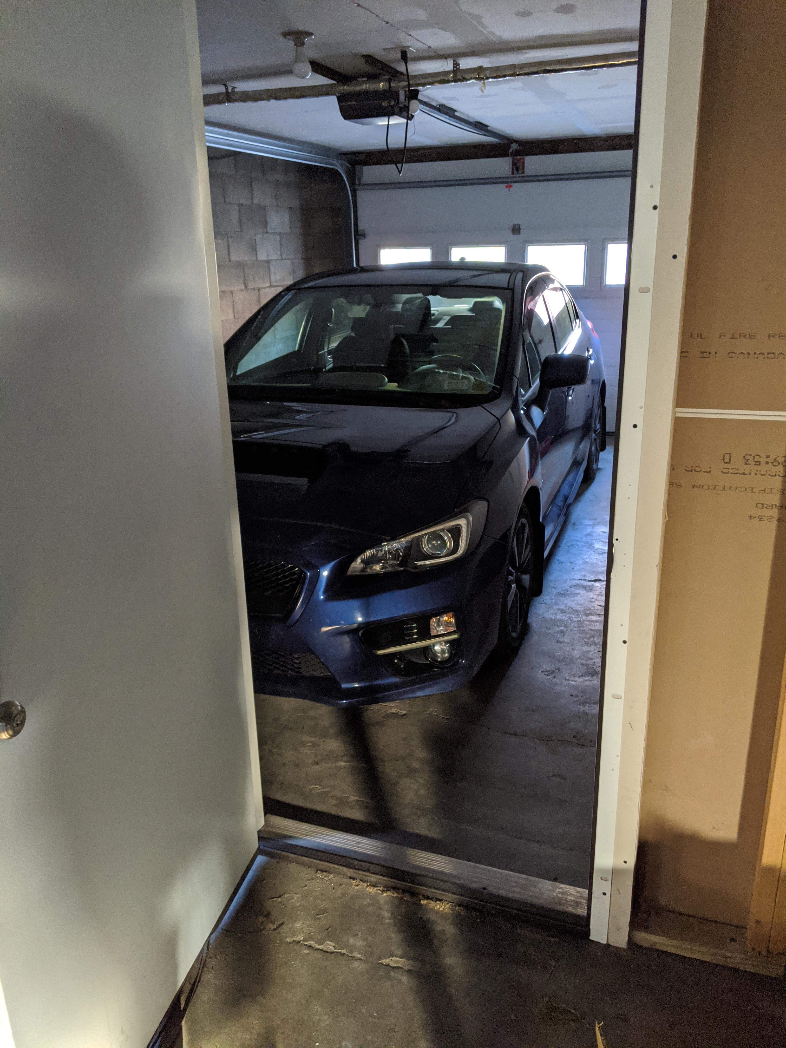 After years of parking outside, my boy finally has a garage! r/subaru