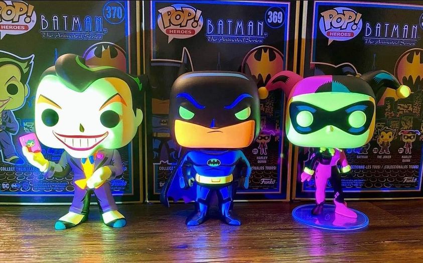 Better Look at the DC Black Light Batman Animated Series pops funkopop
