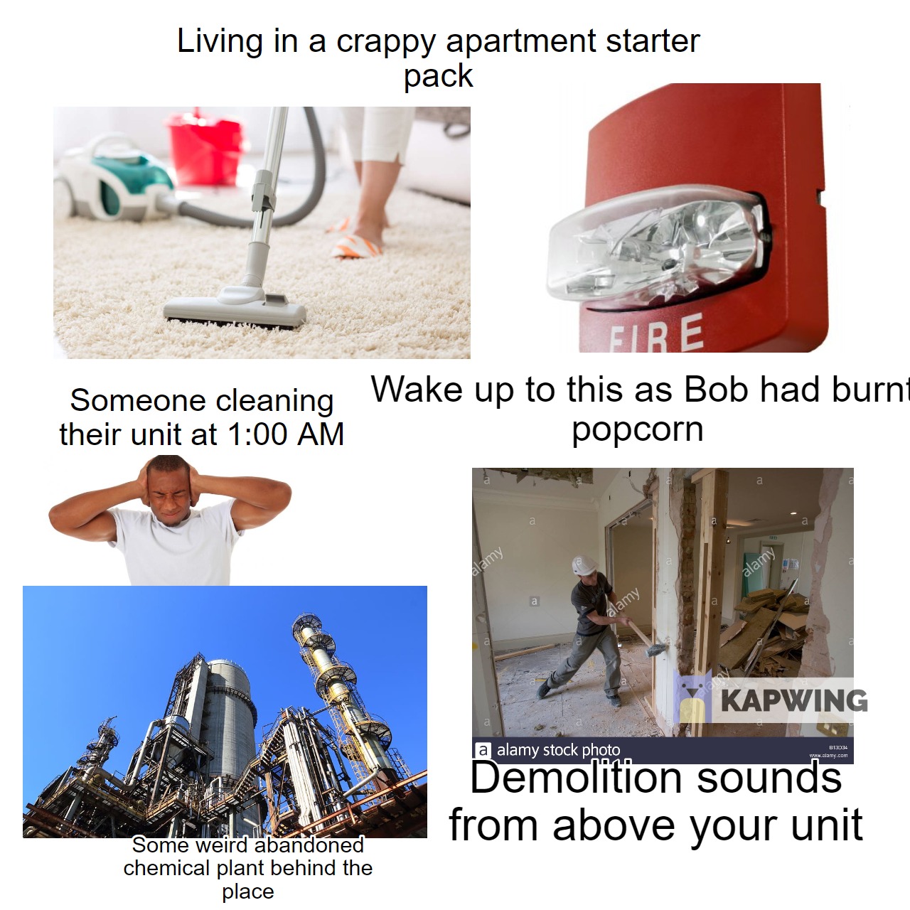 Living in a crappy apartment starter pack r/starterpacks