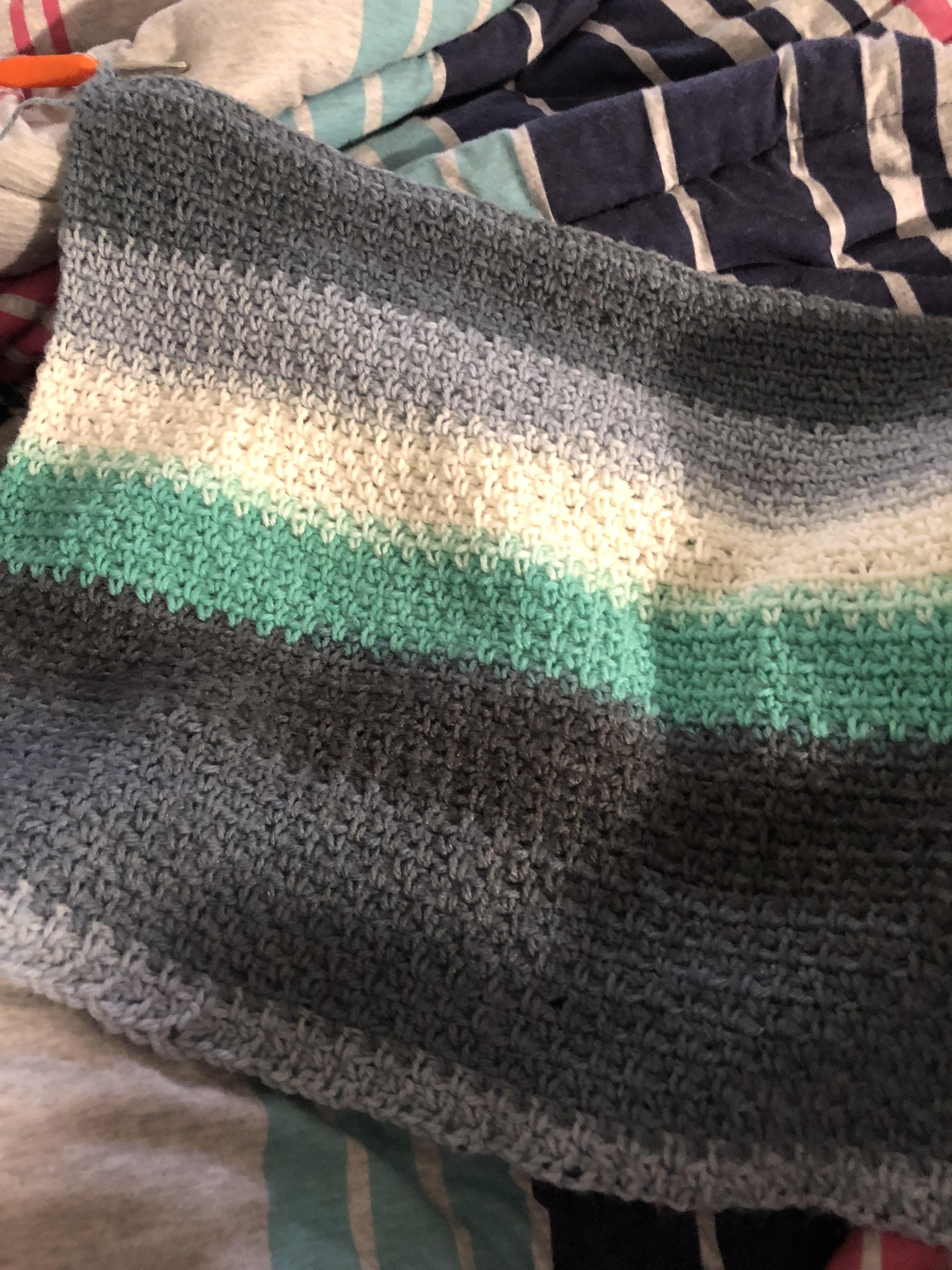 Wip moss stitch lap blanket r/crochet