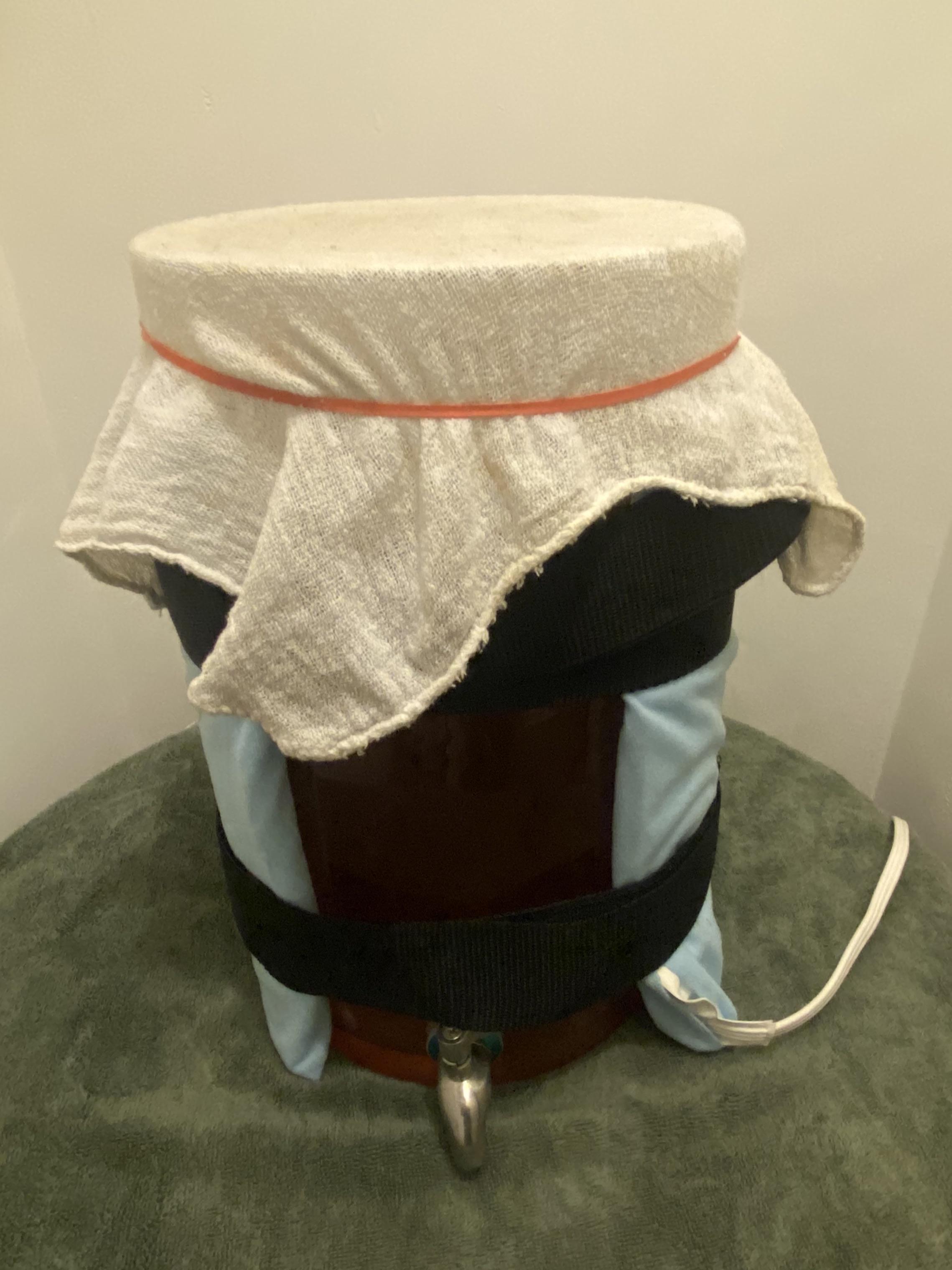 Continuous brew setup. 3 gallon glass container wrapped in a standard