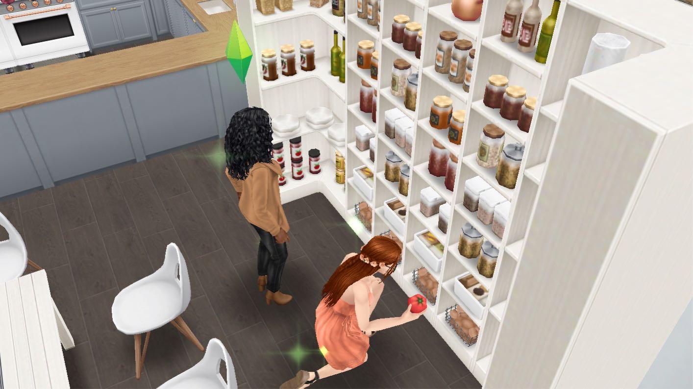 I love these new pantry shelves! r/simsfreeplay