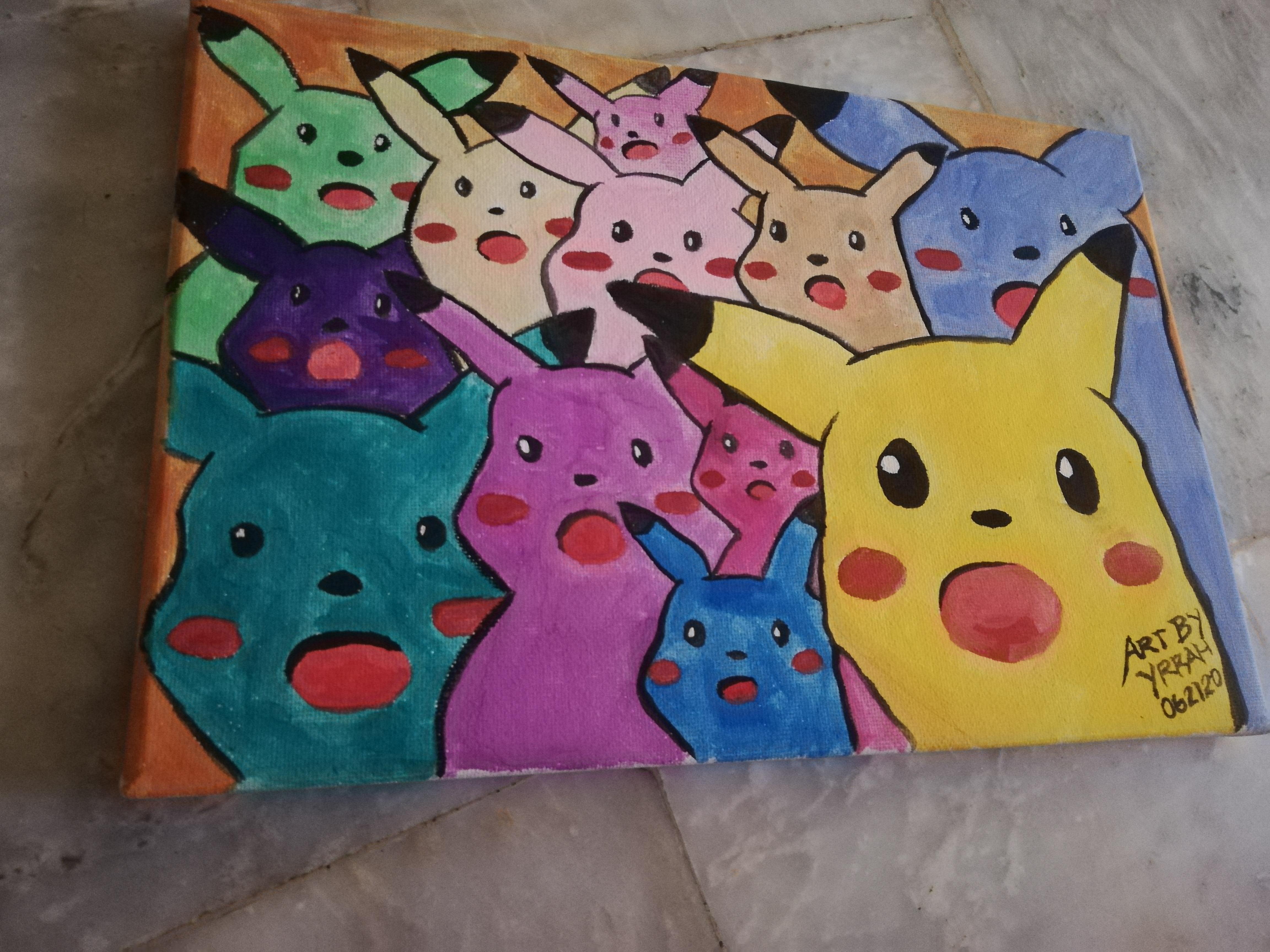 Boyfriend loves shocked pikachu meme painting