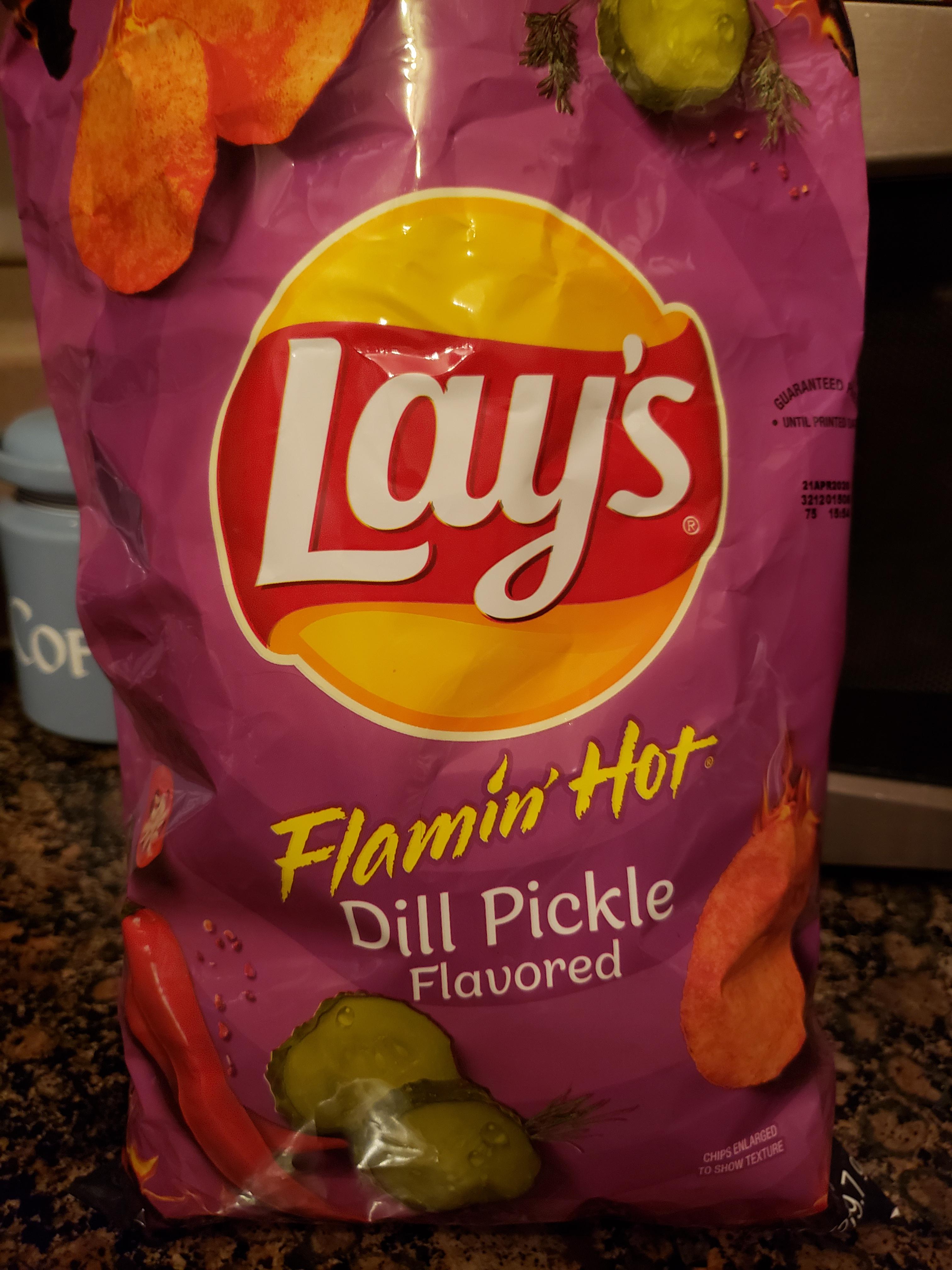 Lays Flamin' Hot Dill Pickle, tried it out cause wife likes pickles