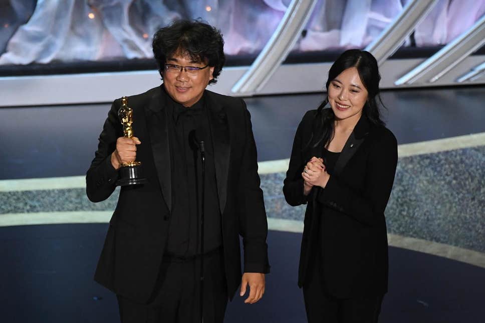 "Parasite" director Bong JoonHo and his interpreter Sharon Choi on The