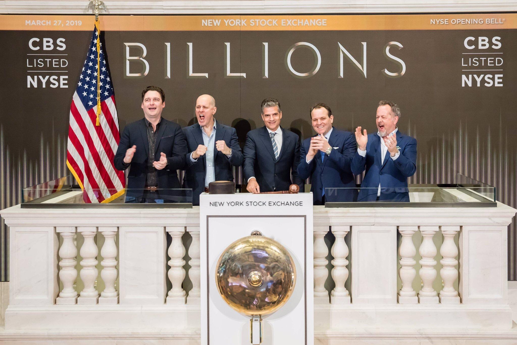 Some of the Billions cast ringing the NYSE Opening Bell this morning