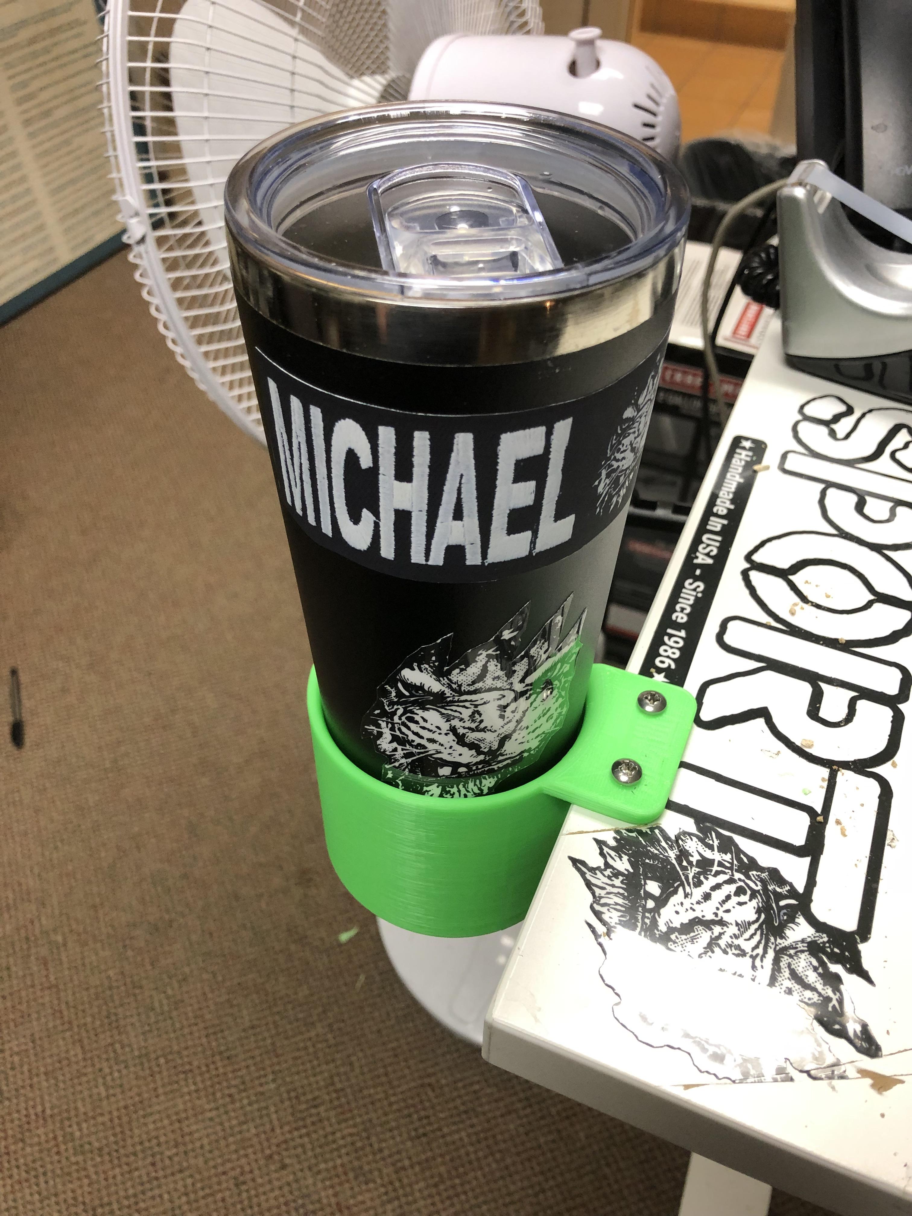 Desk mounted cup holder! My first print of something I designed. r