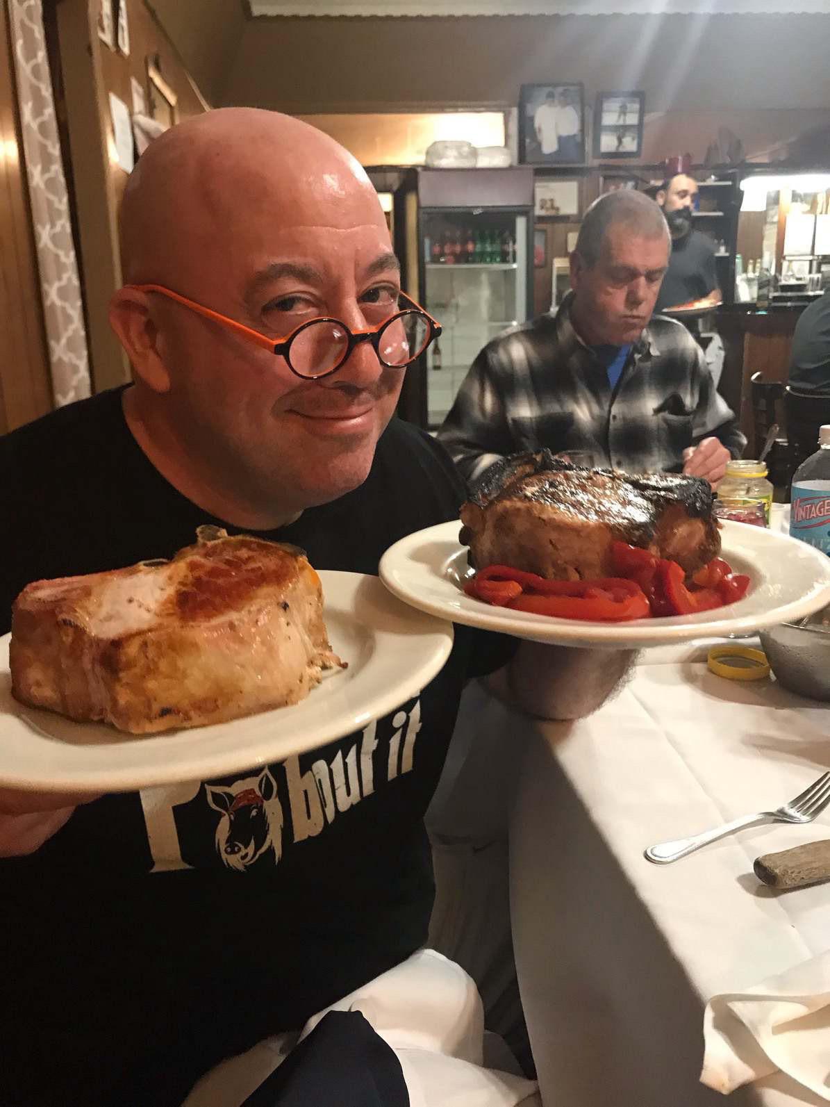 “Two Toms” Old School restaurant in Brooklyn, NY. The Double Cut Pork
