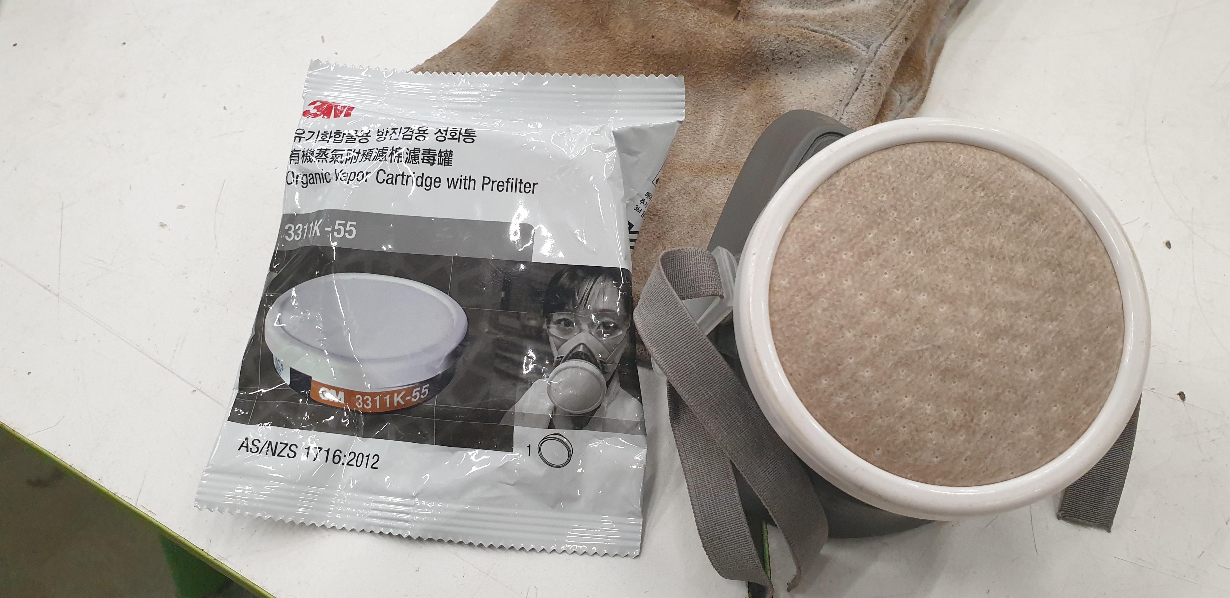 (3M 3200) I got this respirator as the disposable ones at my course are