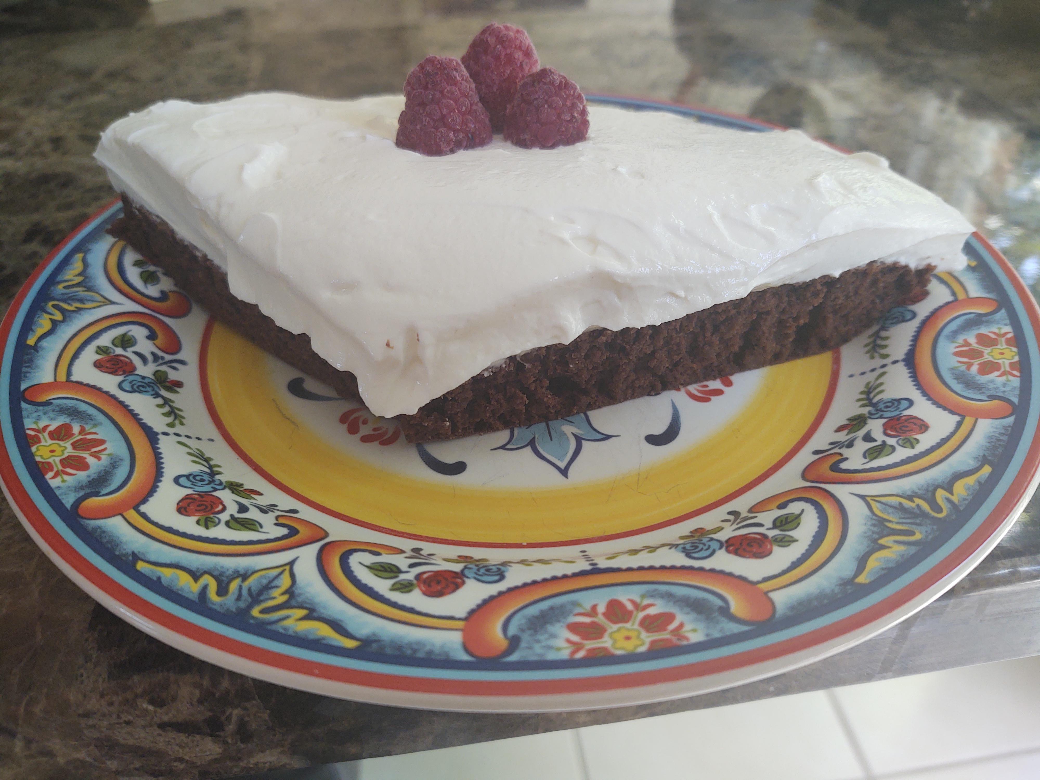 Dark chocolate raspberry volume "cheese"cake. 500g slice for 307