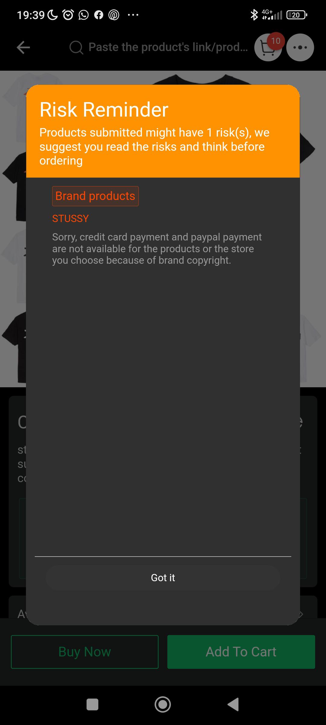 mi dice questo ma il pagamento con carta di credito ce lo stesso. se