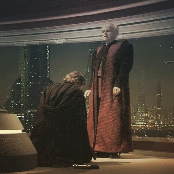 Palpatine knew to call anikan skywalker darth vader due to the original