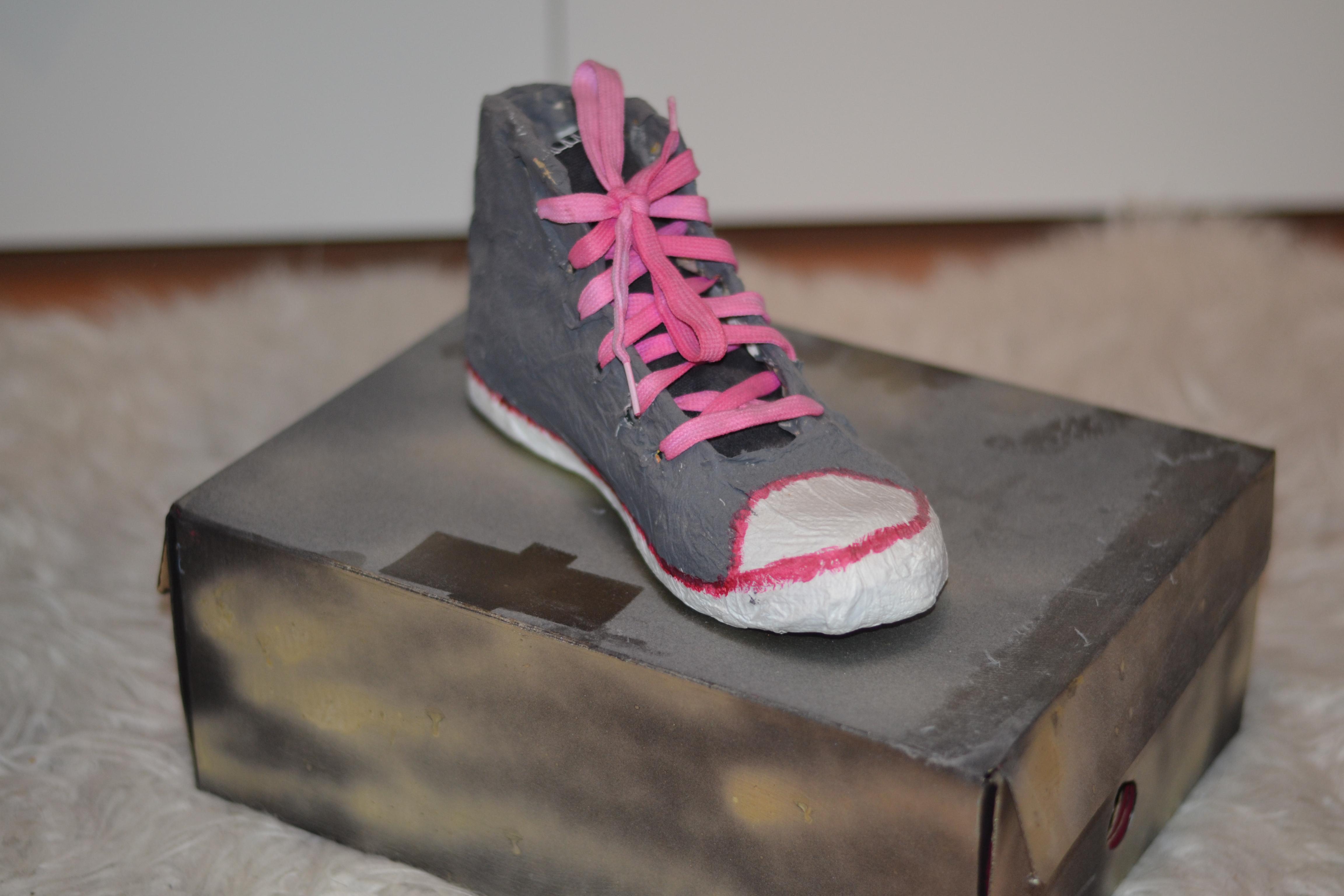 My student made me a paper mache sneakerbox r/Sneakers